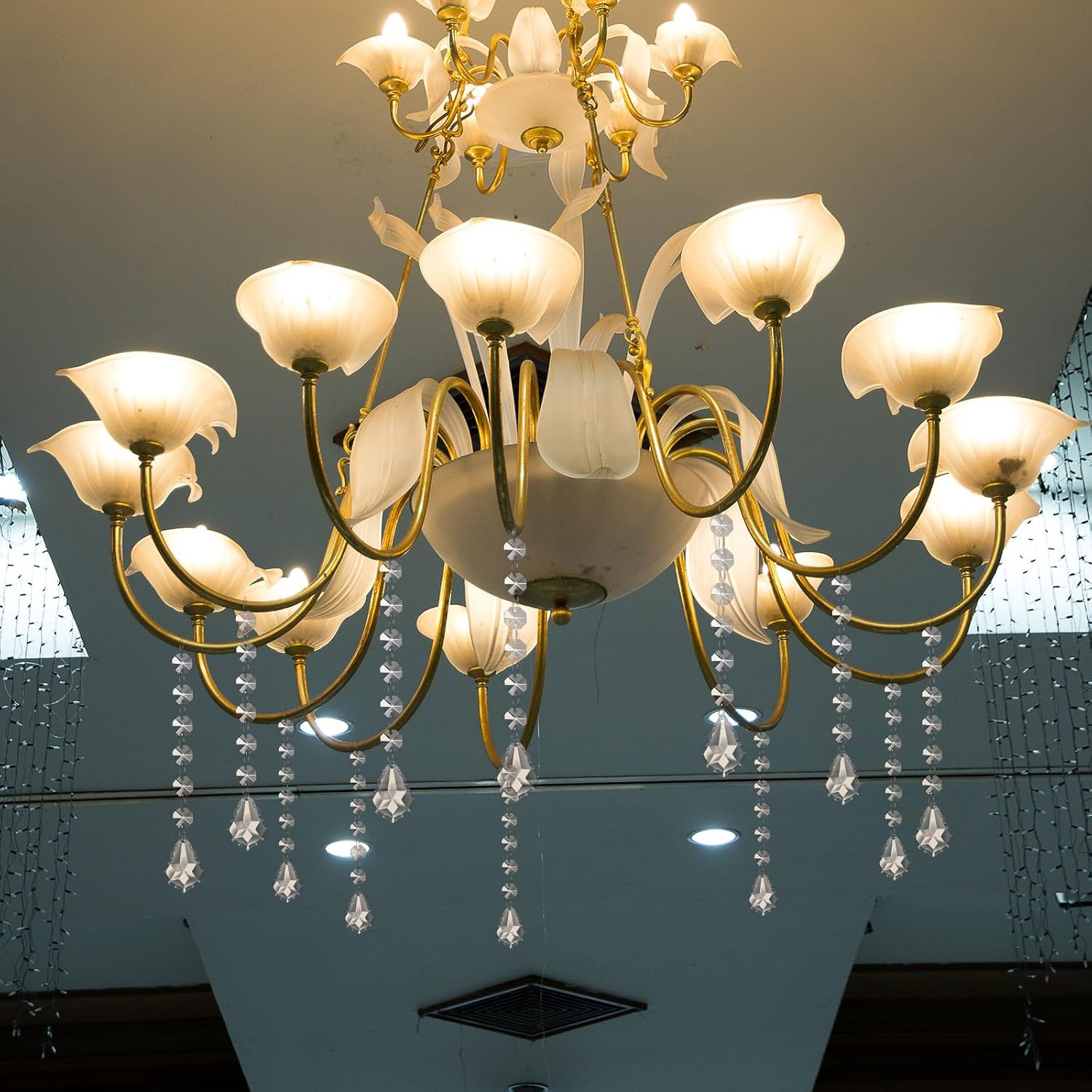 Nuenen 100 Pcs Acrylic Crystal Garland Strands for Home Decor