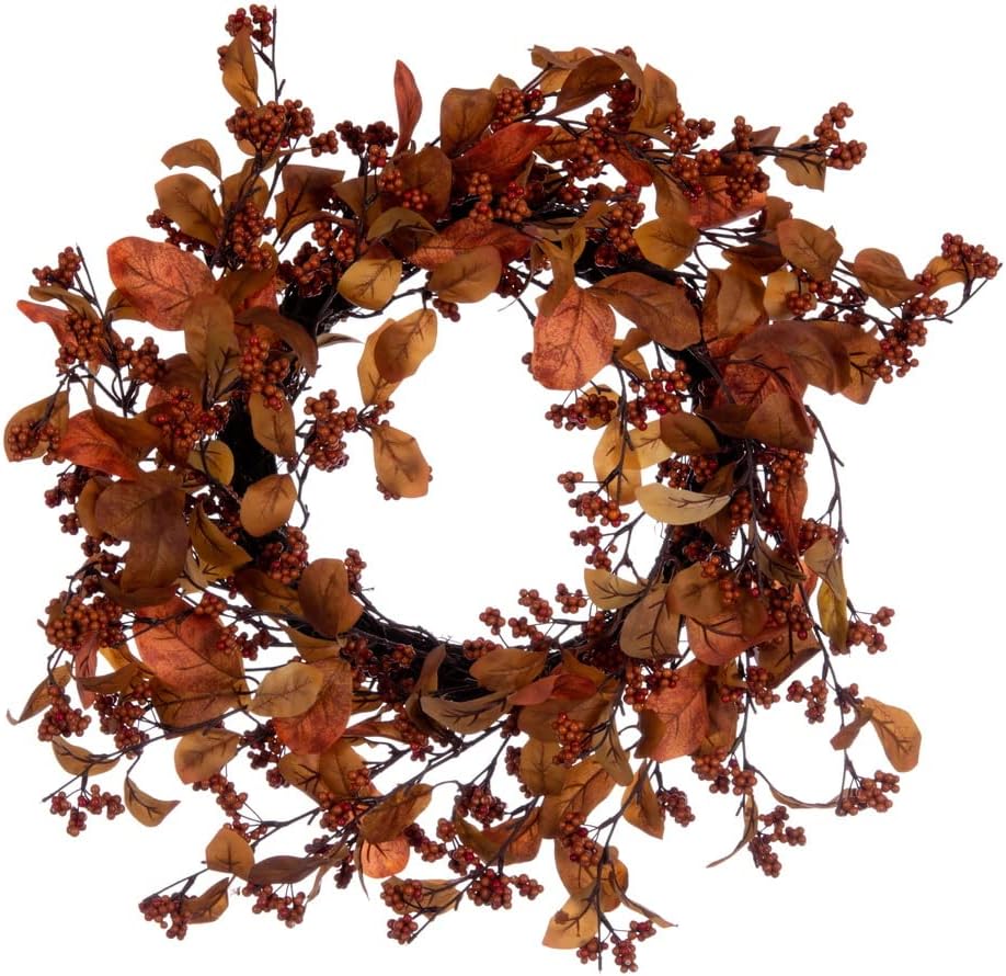 Vickerman Artificial 22 Inch Orange Fall Wreath