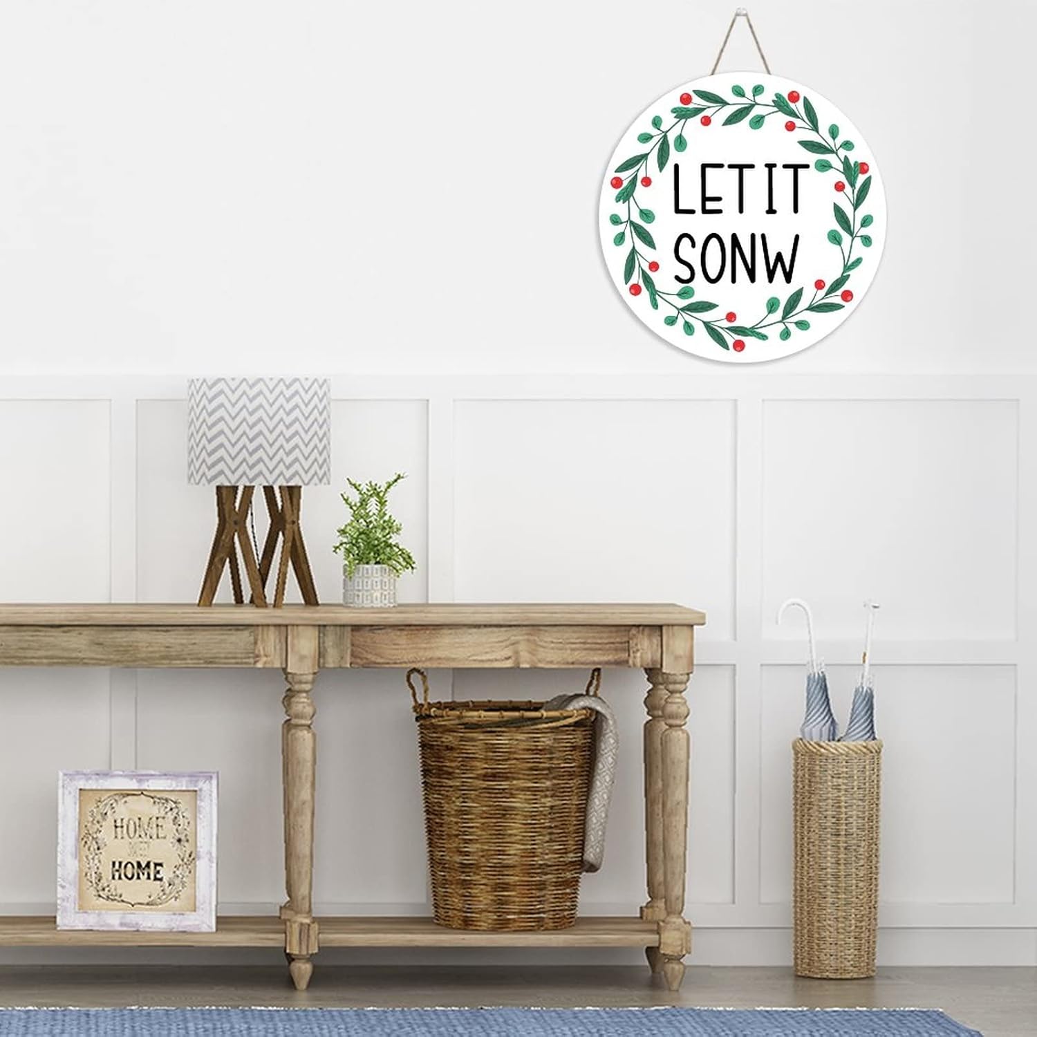 Mutilovely Christmas Welcome Sign for Front Door Decor