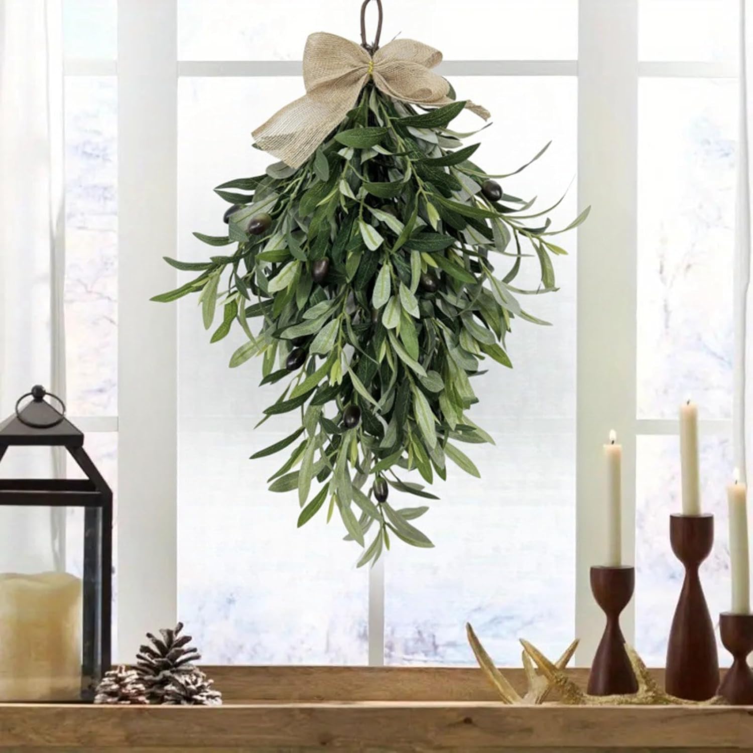 Olive Wreath Pendant for Front Door and Home Decor