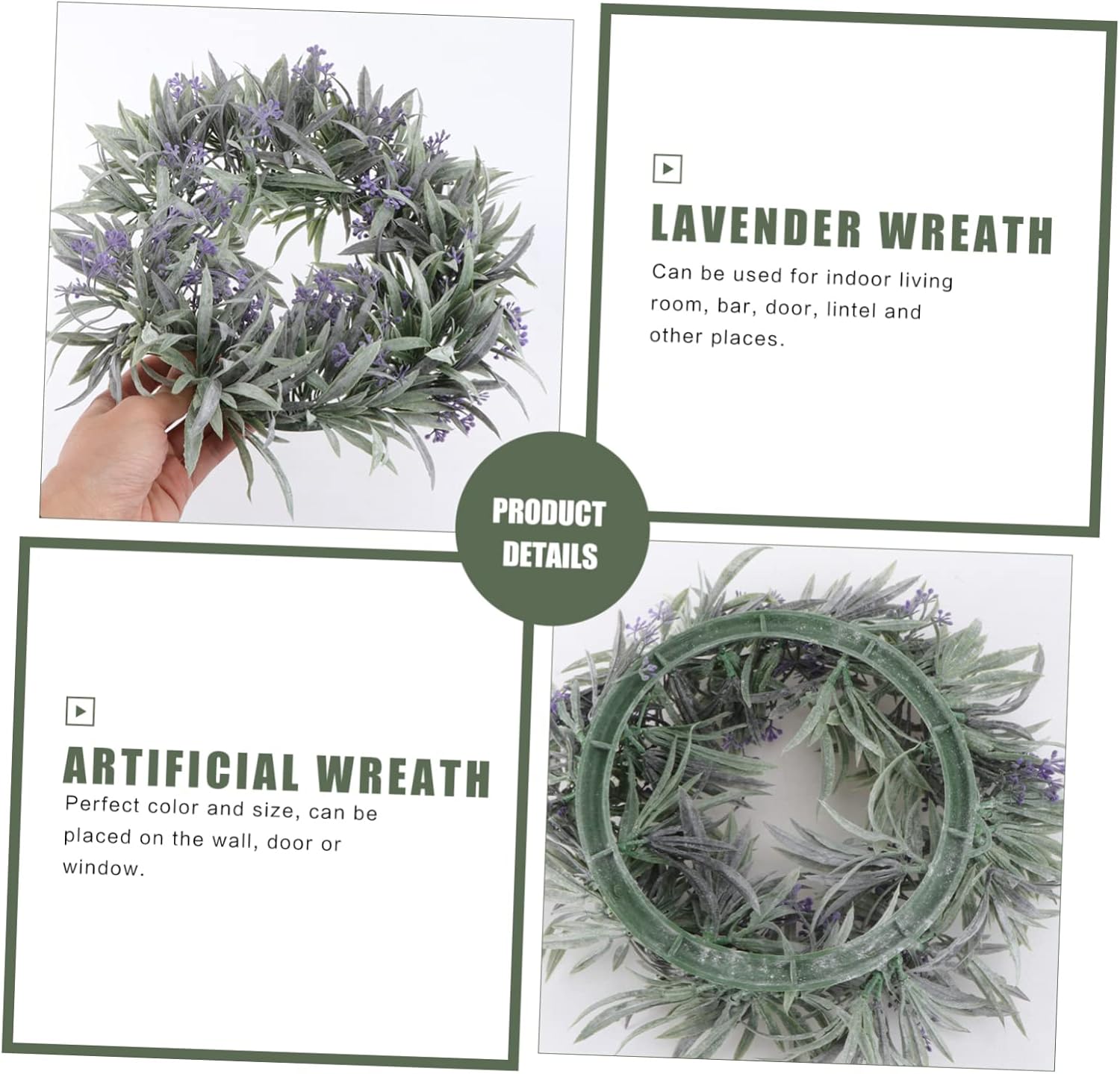 1pc Artificial Lavender Wreath Door Decor