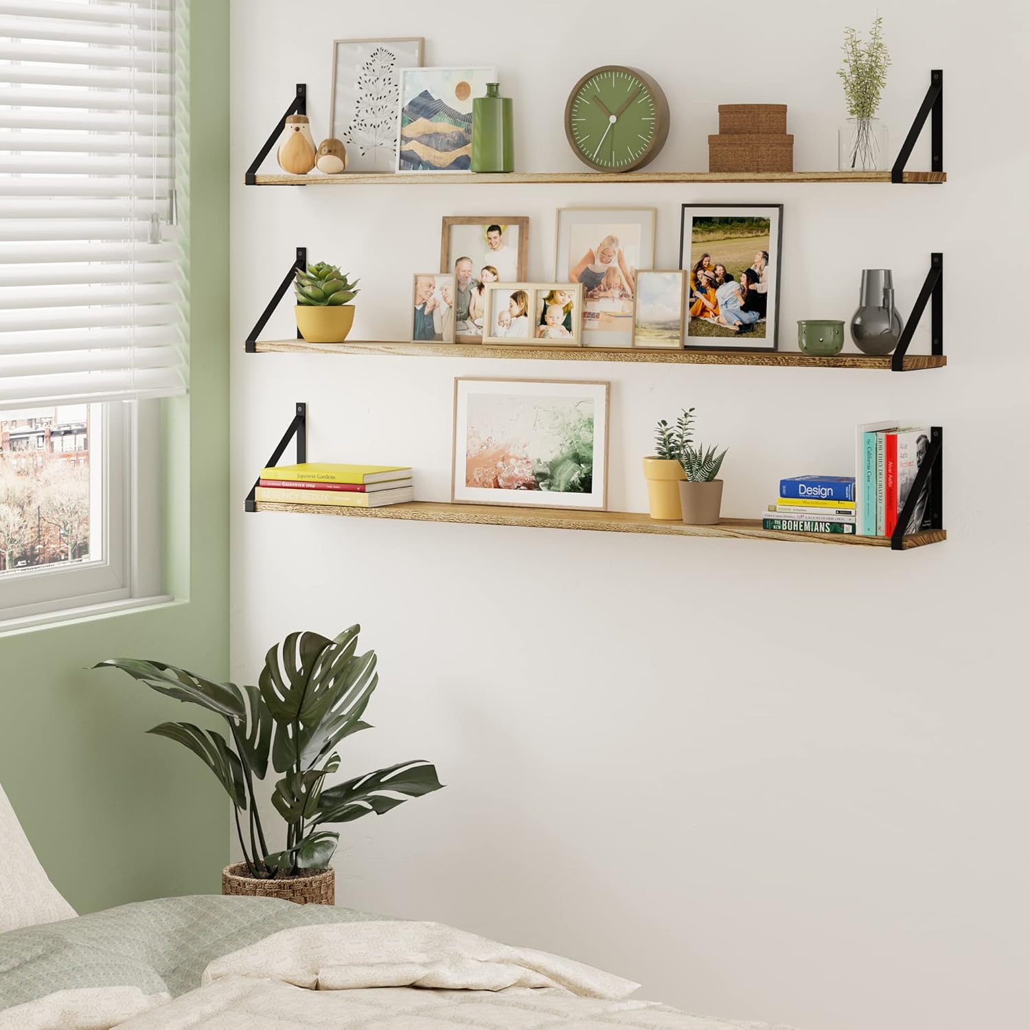 Wallniture Bora Wall Shelves Set of 3 48x6