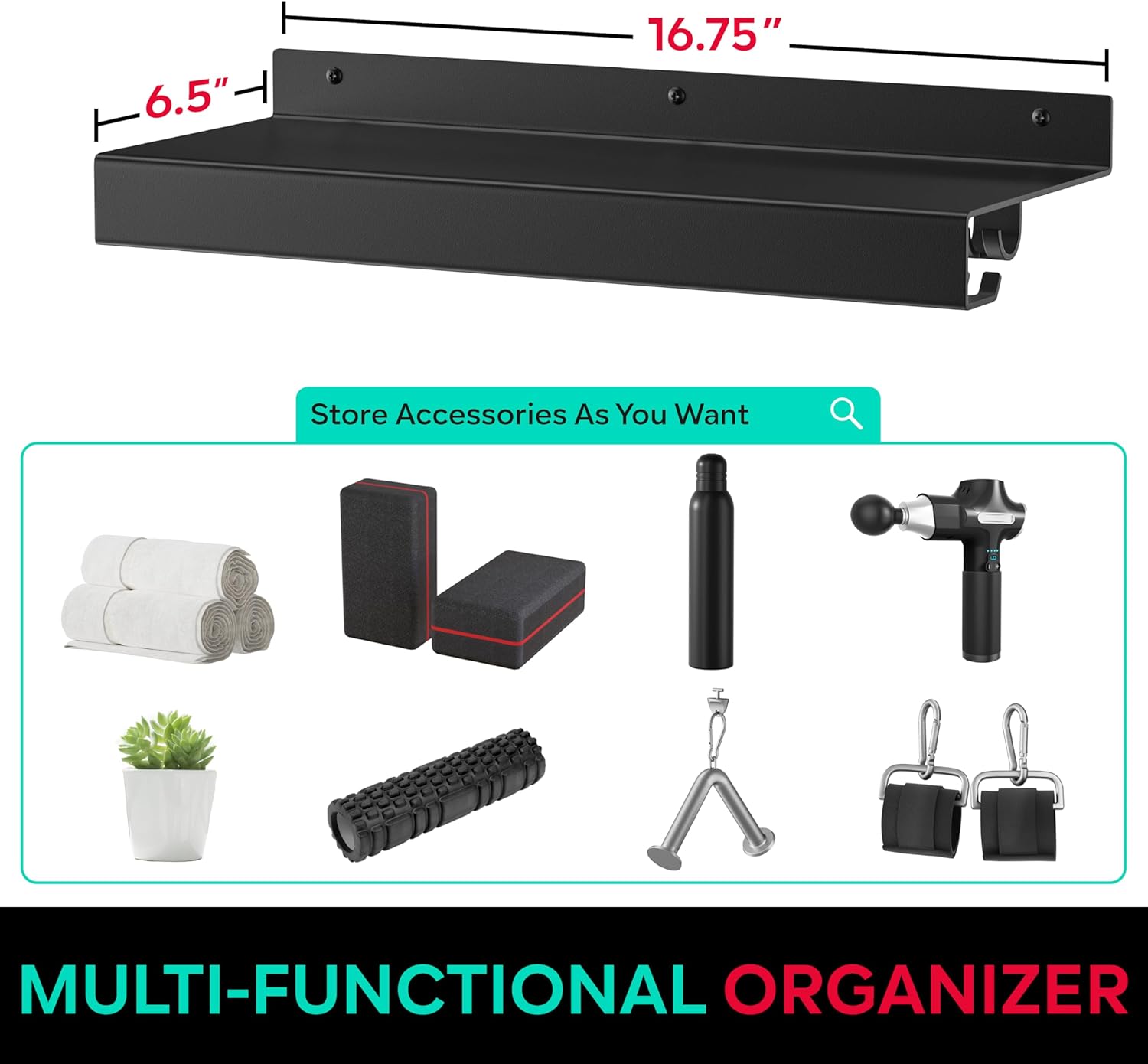 Crostice Metal Shelf with T-Lock Adapters Hooks