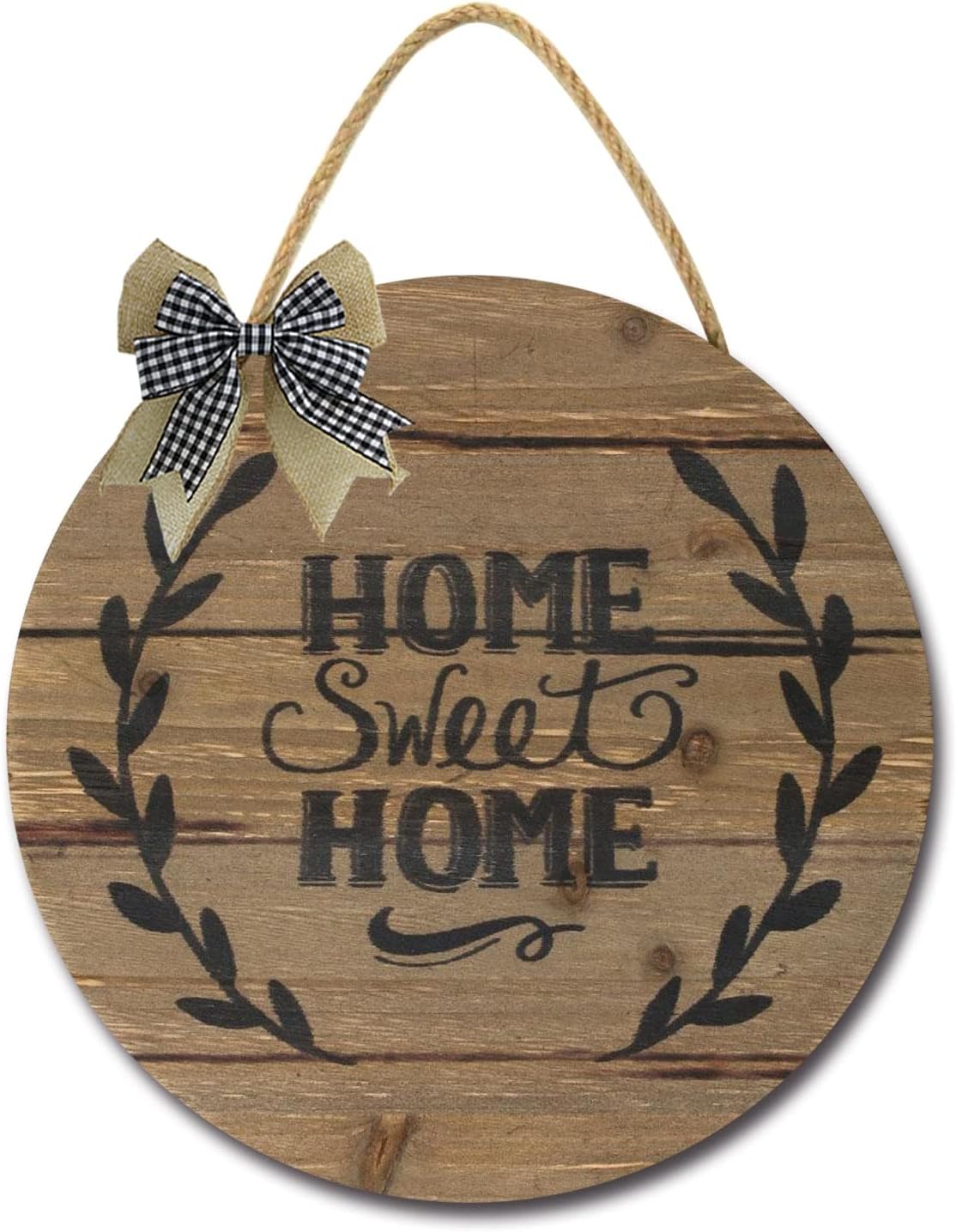 LERJIMUX Rustic Wooden Front Door Sign 11 Inches