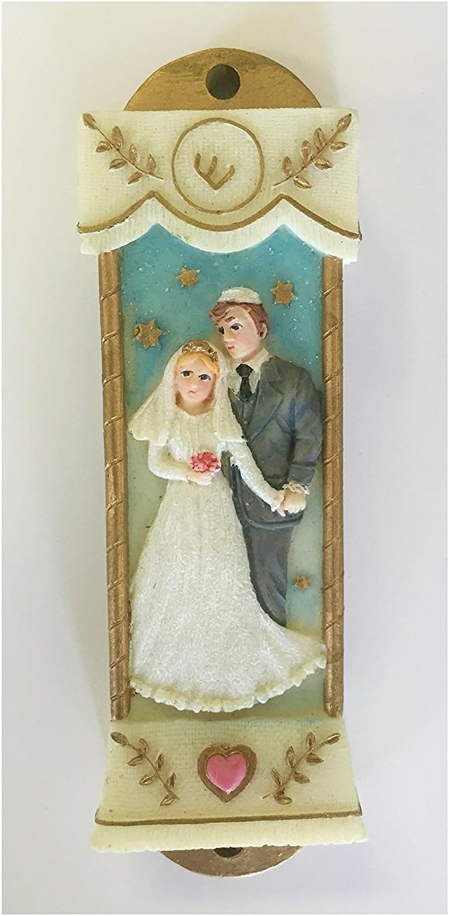 Alef Judaica Clay Wedding Mezuzah Decor