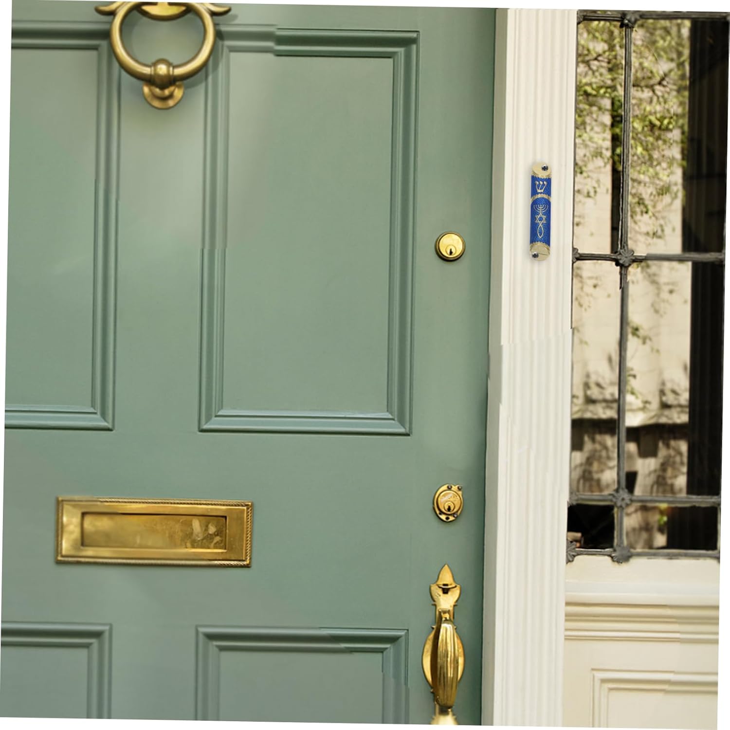 Amosfun Metal Mezuzah with Scroll Set Classic Jewish Door Blessing Decor