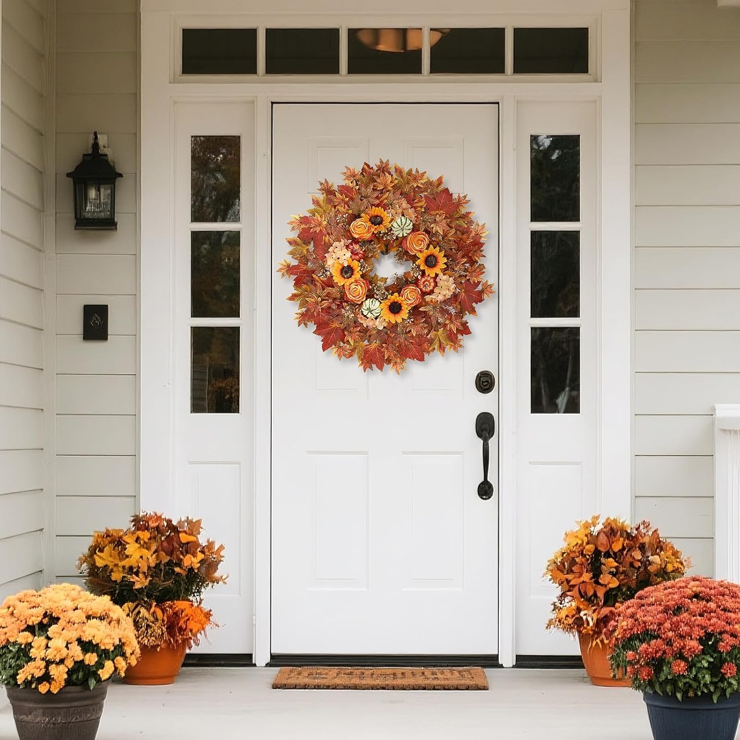 28 Inch Fall Wreath for Front Door and Porch