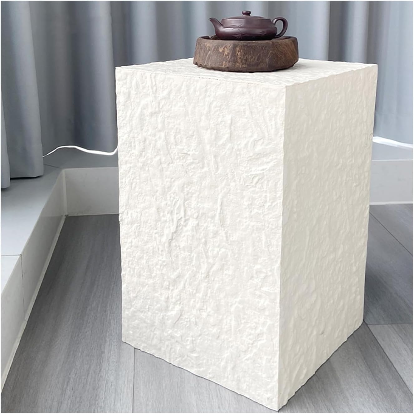 White Acrylic Cube Display Pedestal Stand 50X50X120CM