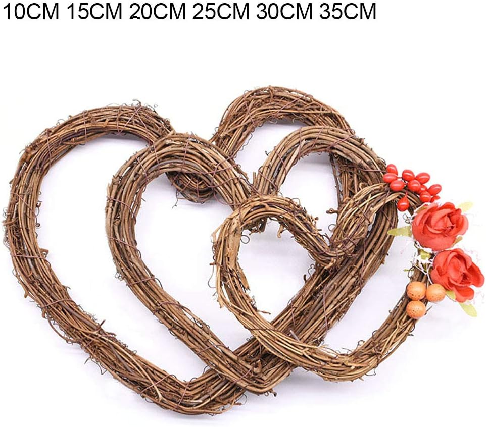 Unique Rattan Wreath Base Round Heart Shape DIY Decor