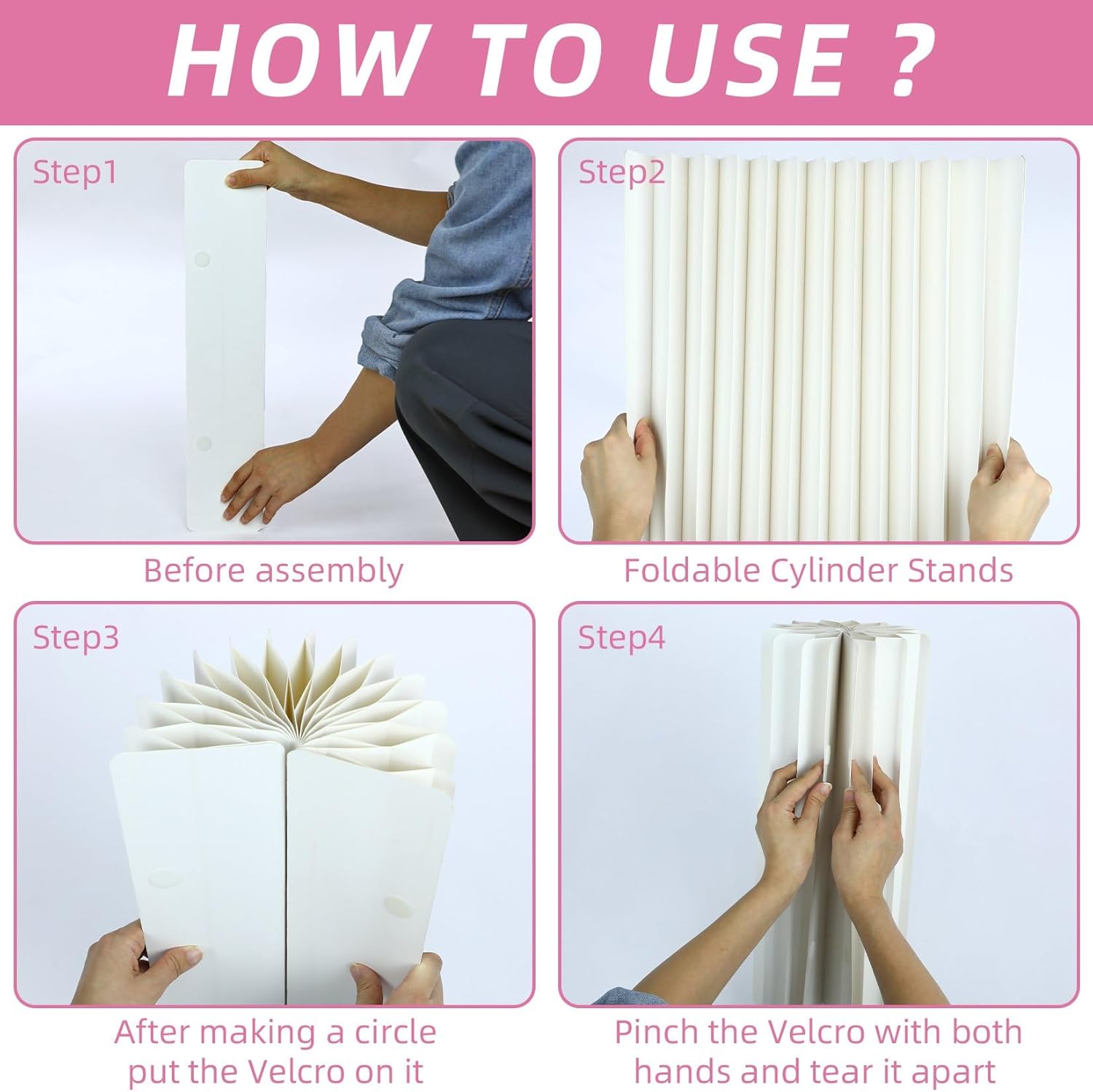 3 Pcs White Cylinder Stands for Party Display