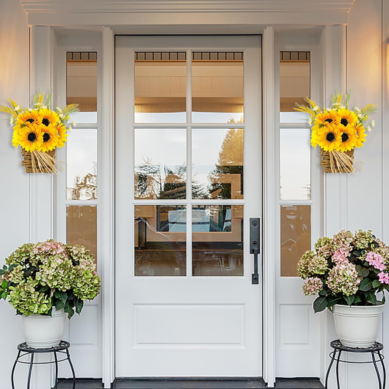 Ochine Sunflower Wreath Door Hanger Basket
