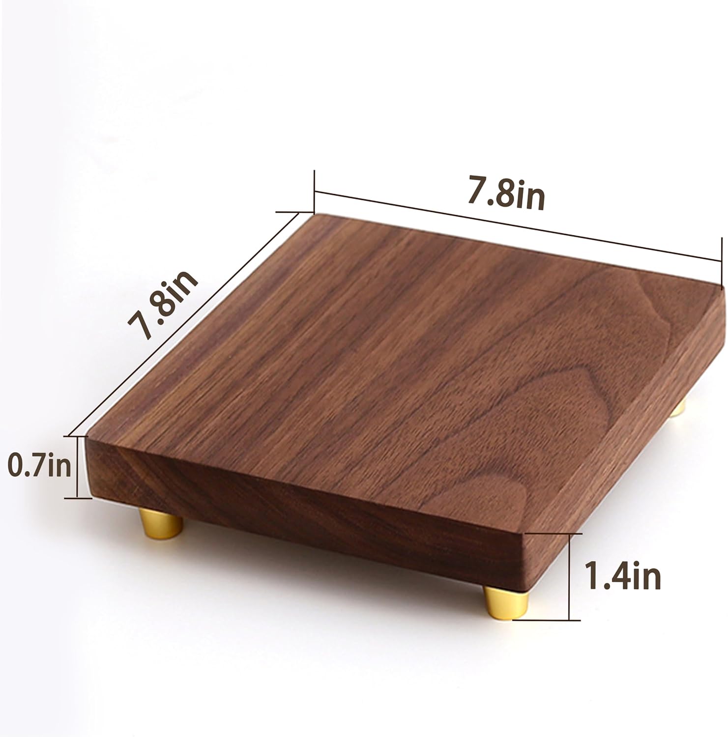 GOLDY WENDY Teak Wood Pedestal Stand with Copper Feet