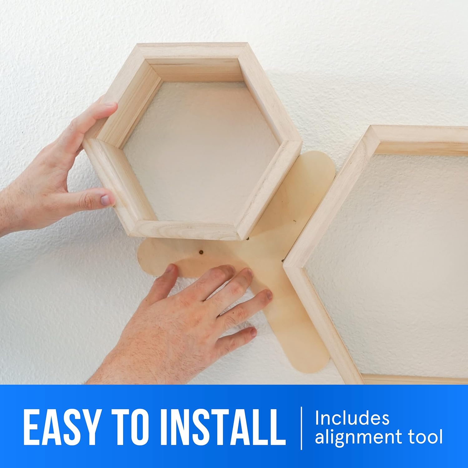 CosyDecor Hexagon Shelves Set of 4 Floating Wall Shelf for Home Decor