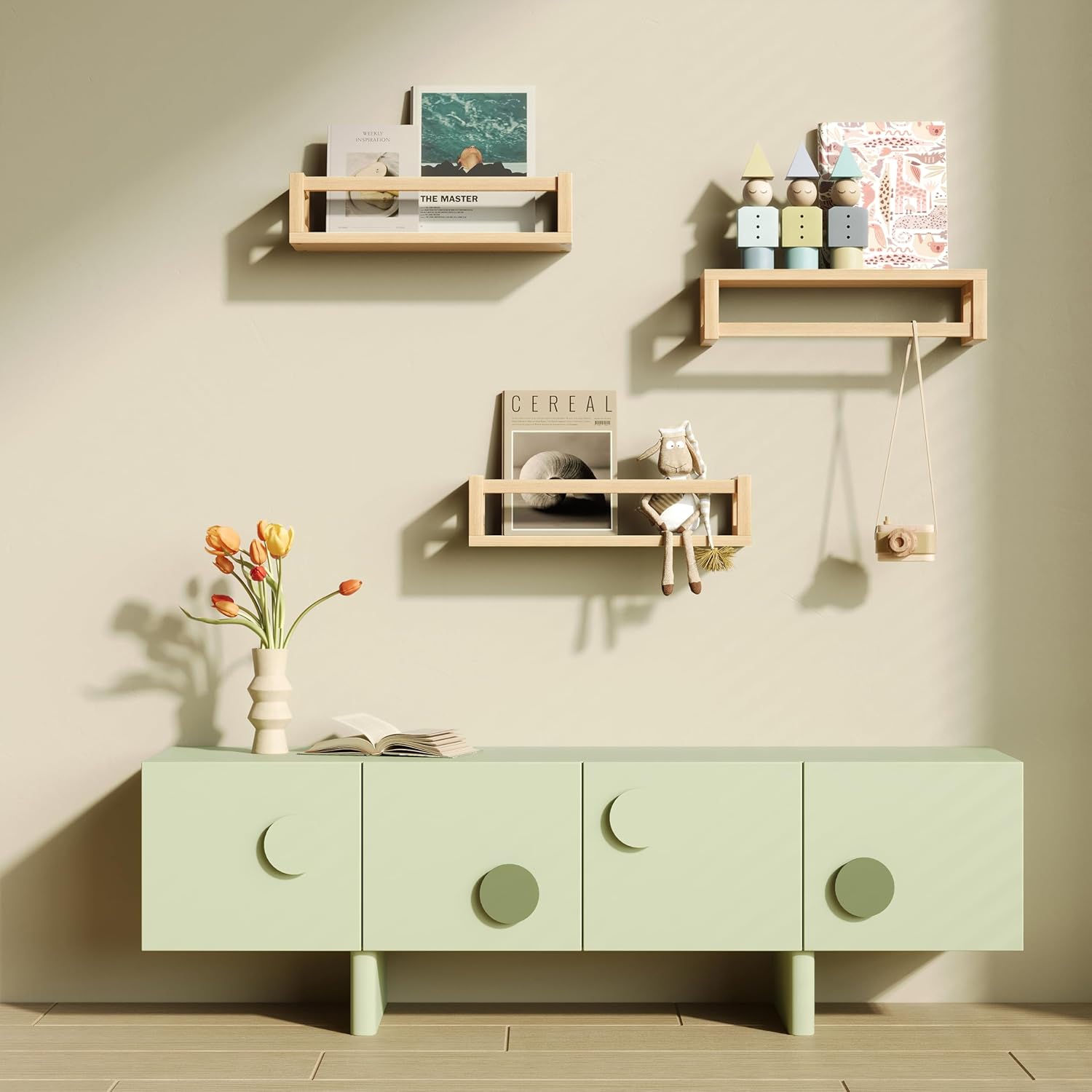 TidyCorner Thick Floating Shelves for Kids and Nursery