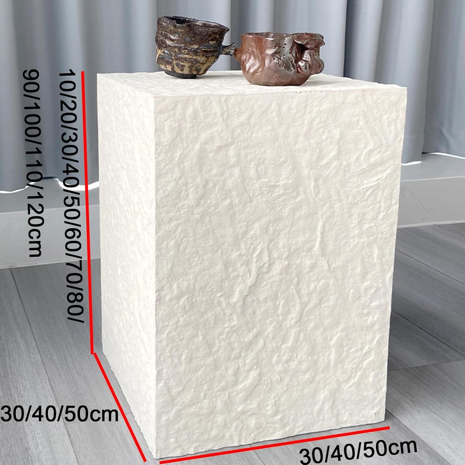 White Acrylic Cube Display Pedestal Stand 50X50X120CM