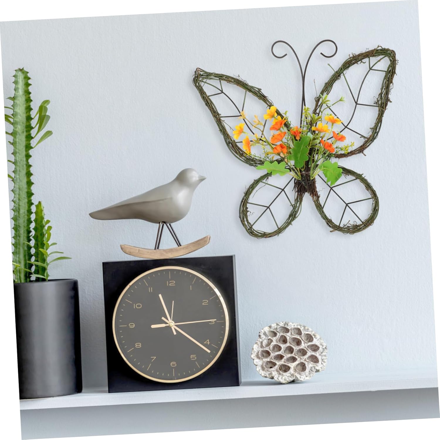 Butterfly Shaped Floral Wreath Spring Door Hanging Decoration