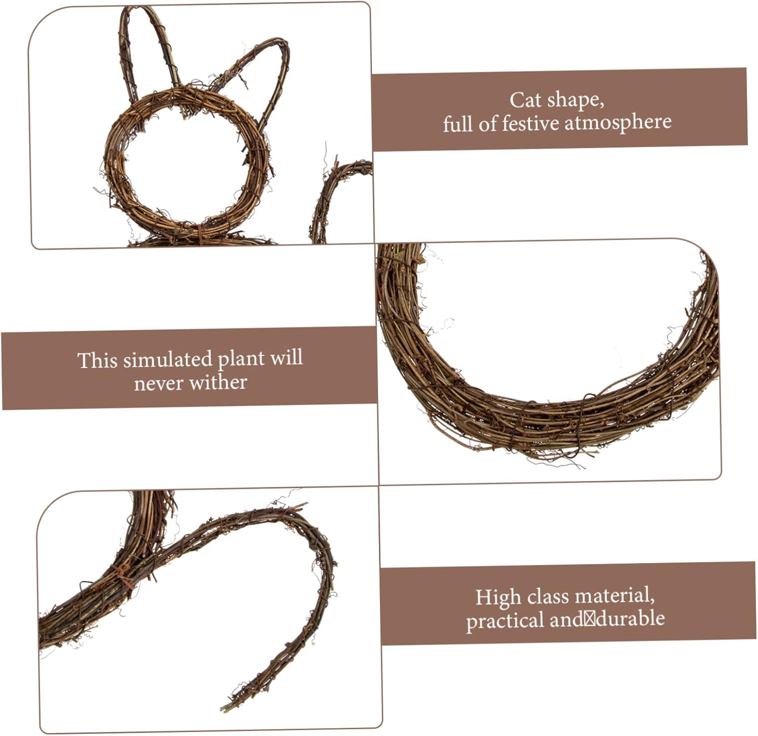 Cat Shape Halloween Hanging Wreath Door Decor