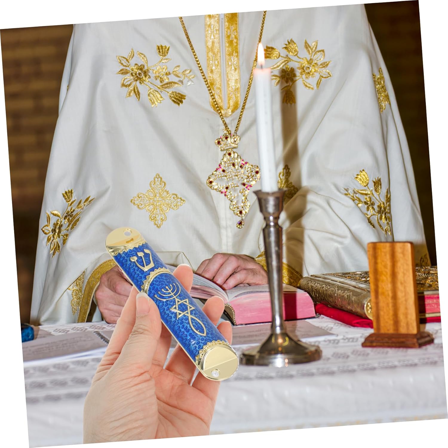 BESTYASH Metal Mezuzah with Scroll for Home Decor and Hanukkah