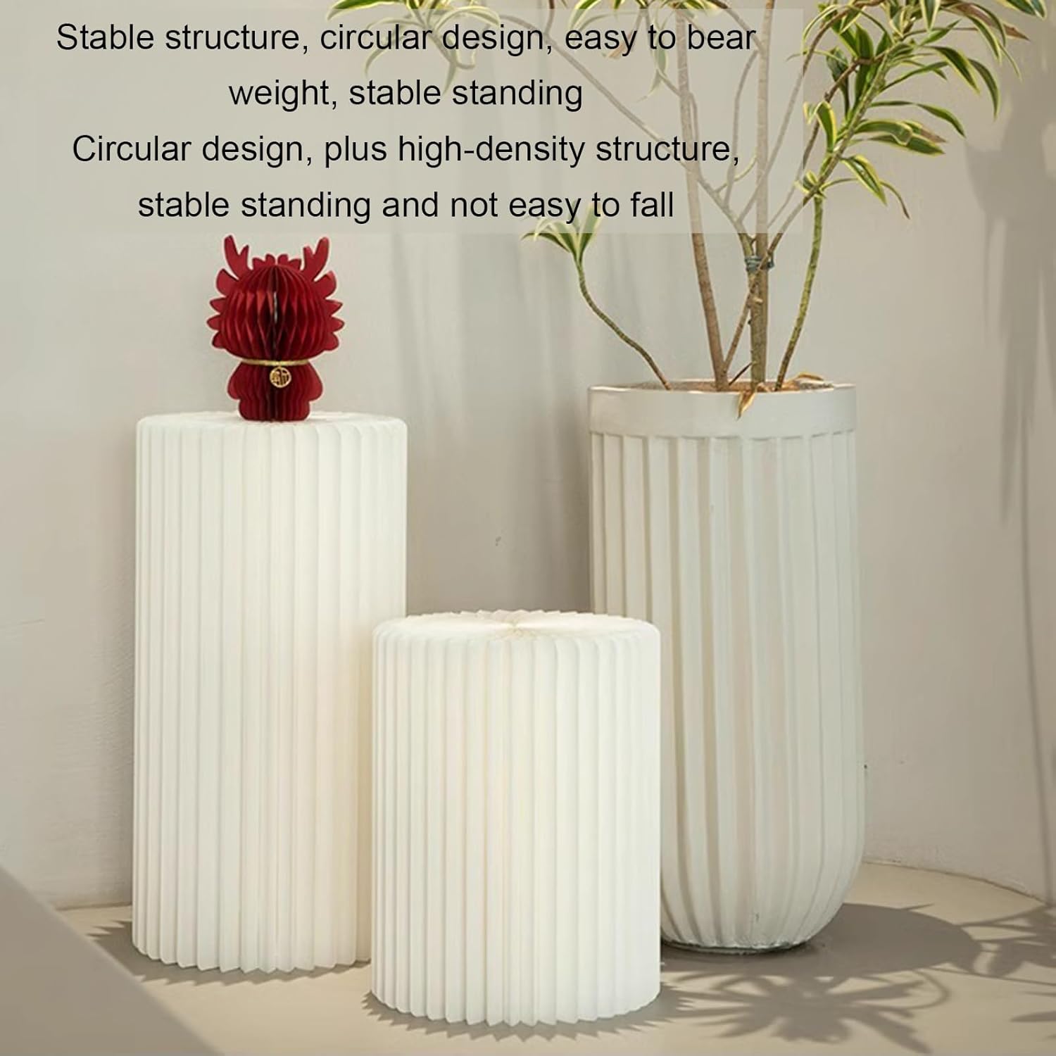 Foldable Cardboard Cylinder Display Pedestals
