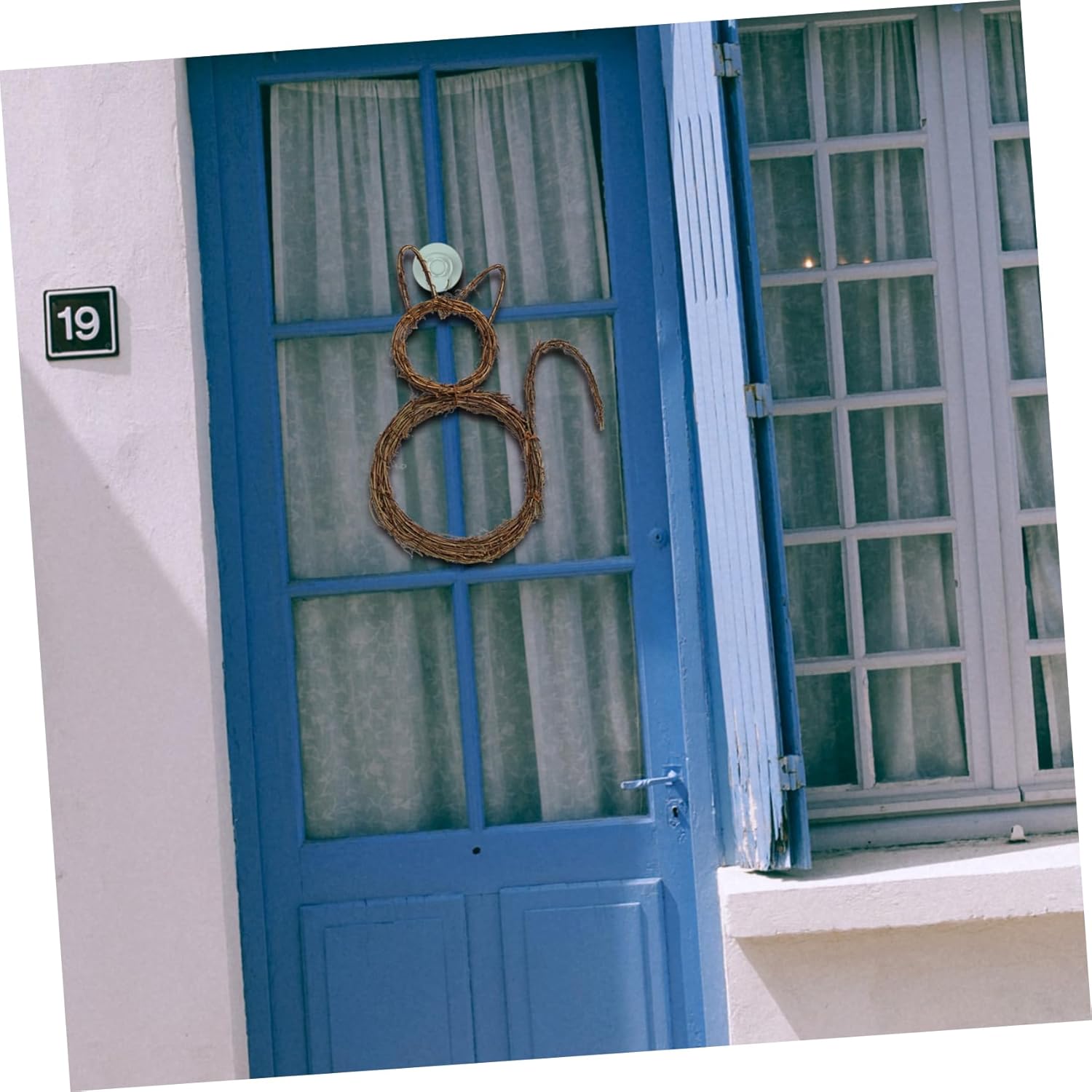 GLEAVI Small DIY Cat Wreath Hanging Garland for Halloween Home Decor