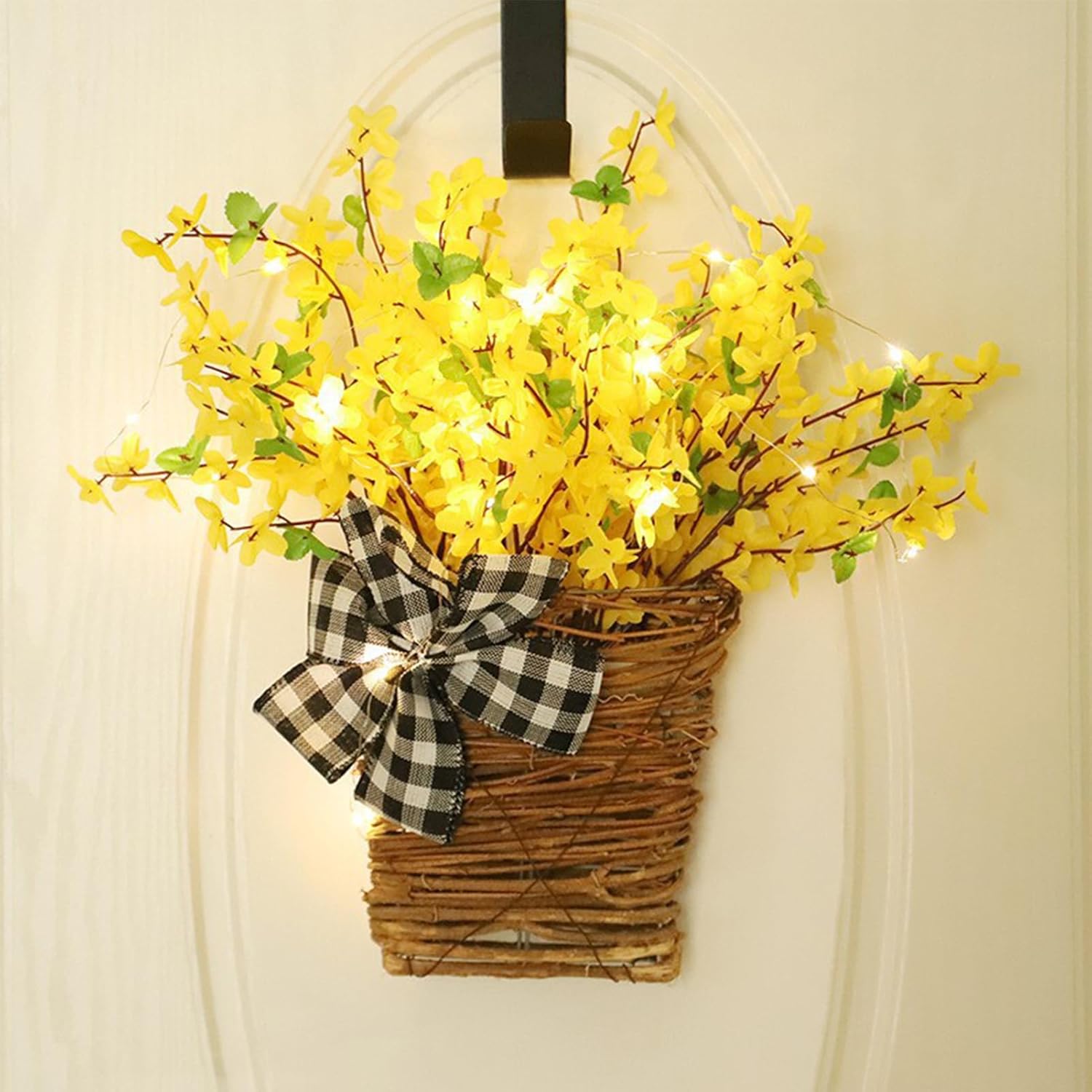 Door Hanger Basket Wreath 157 Inch Spring Decor