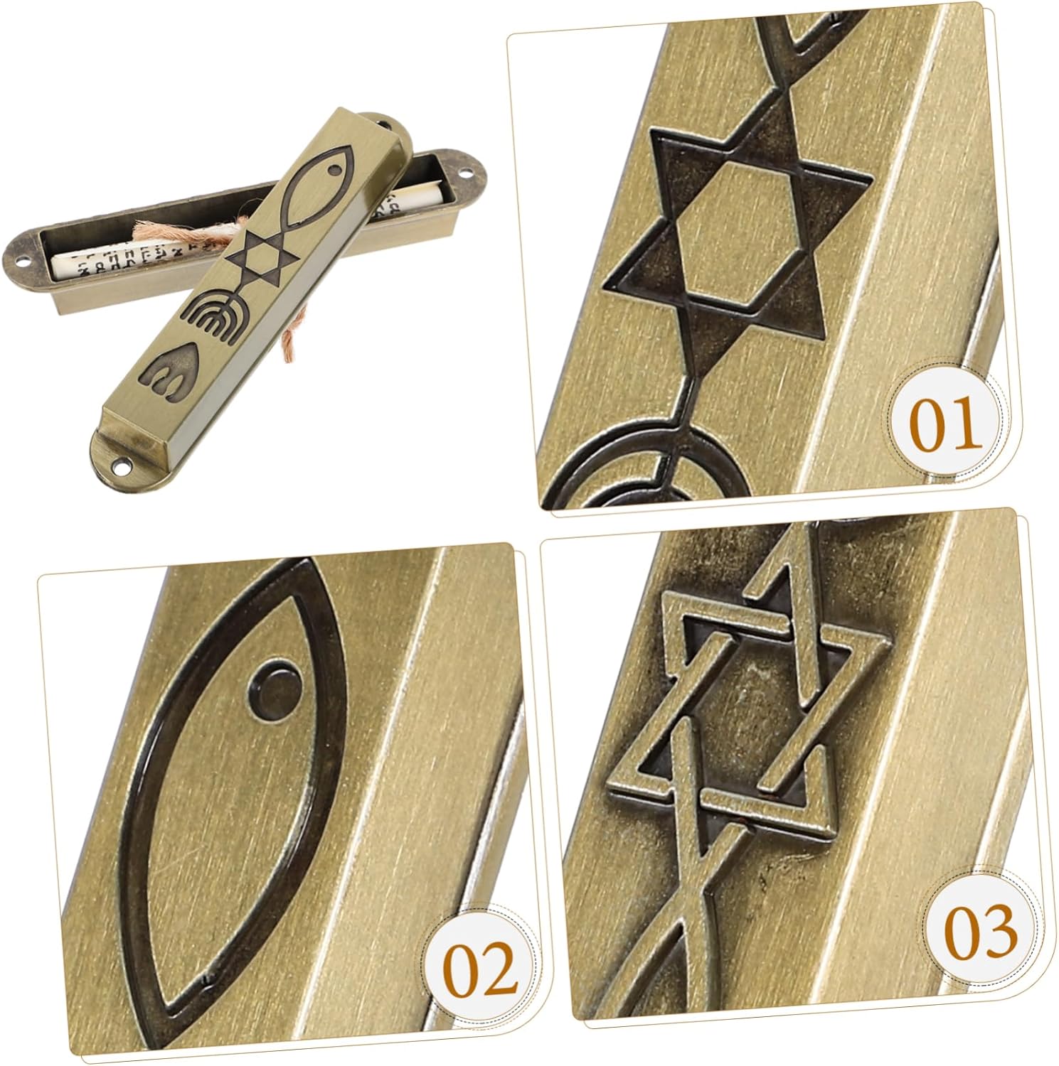 2pcs Jewish Blessing Door Post Decoration Mezuzah Cover Religious Craft