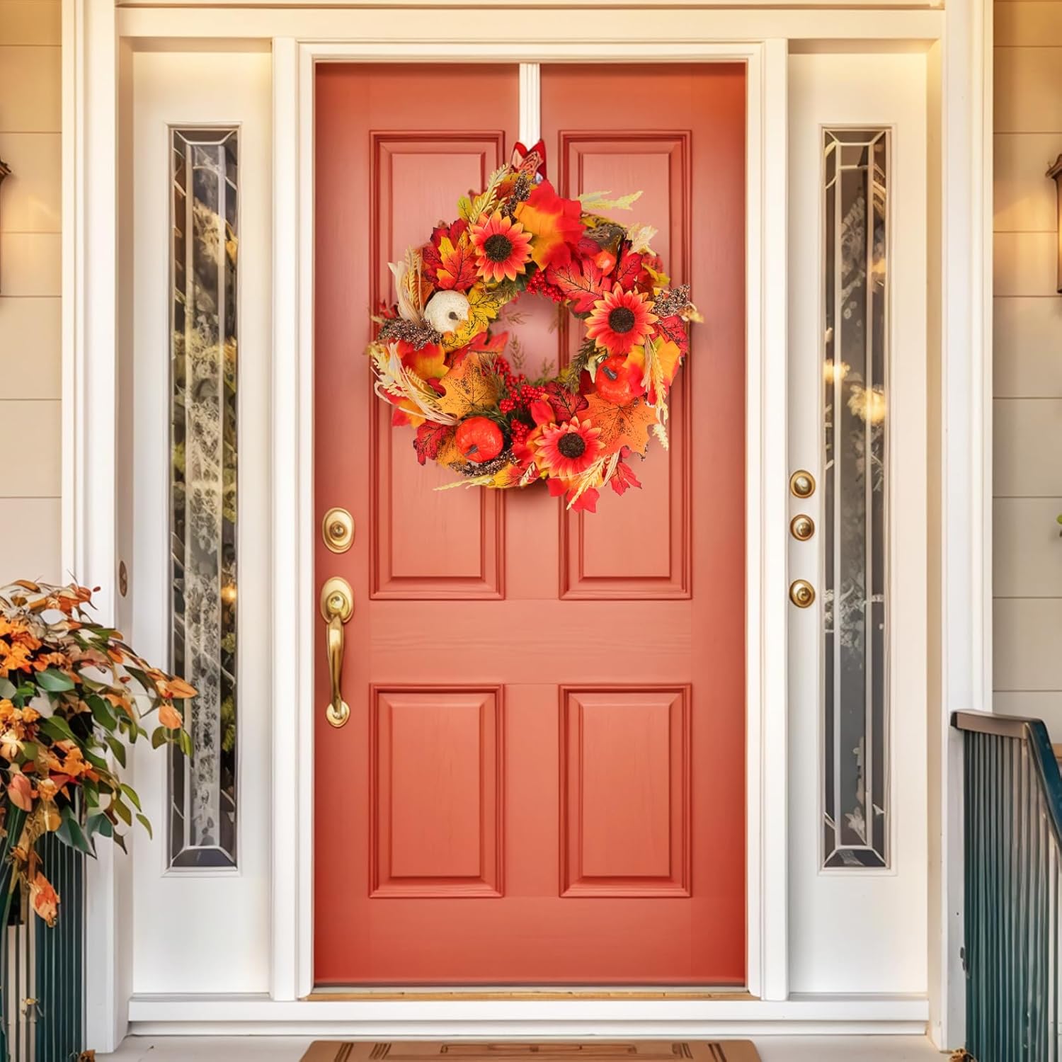 16 Autumn Wreath for Front Door - Farmhouse Style