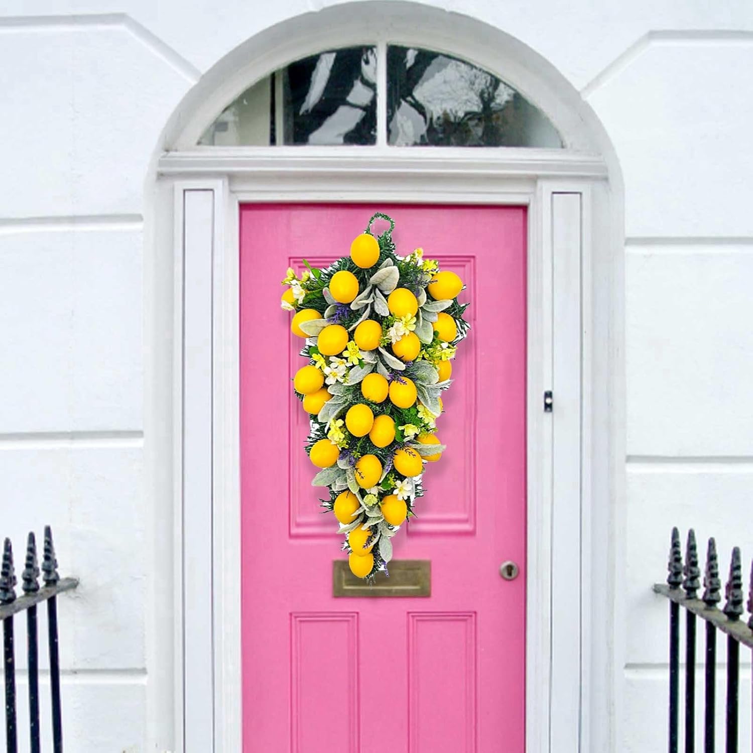 Vibrant Spring Garland Wreath for Front Door