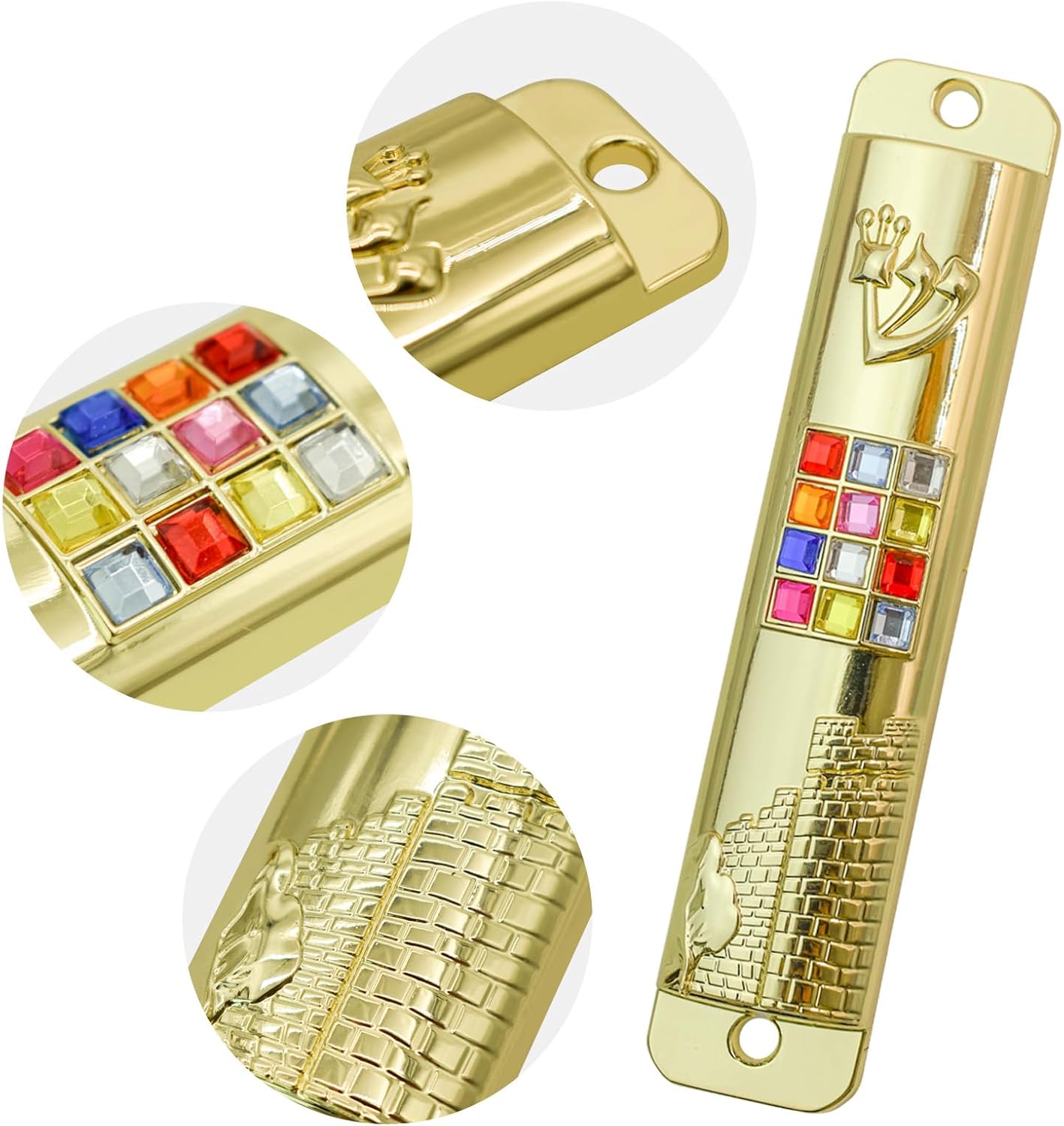 MrMrKura Gold Mezuzah Scroll Door Decor