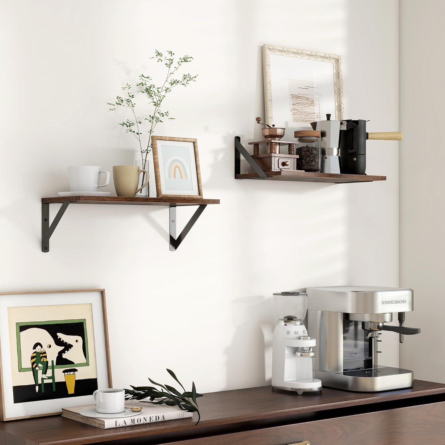 Axeman Floating Shelves Set of 2 16W x 8D Wood Wall Shelves