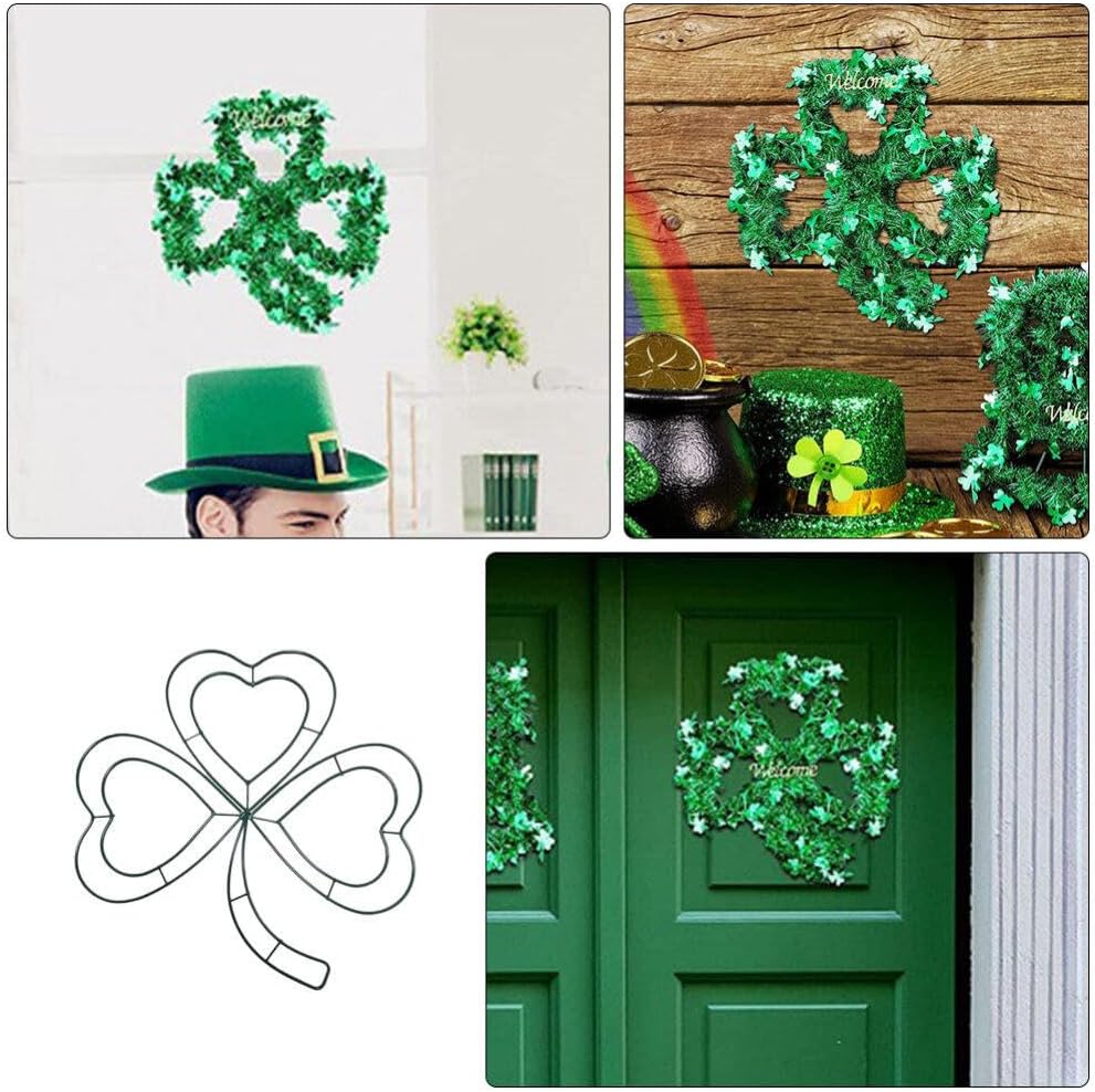 IMIKEYA 2pcs Metal Wire Wreath Frame for St Patricks Day
