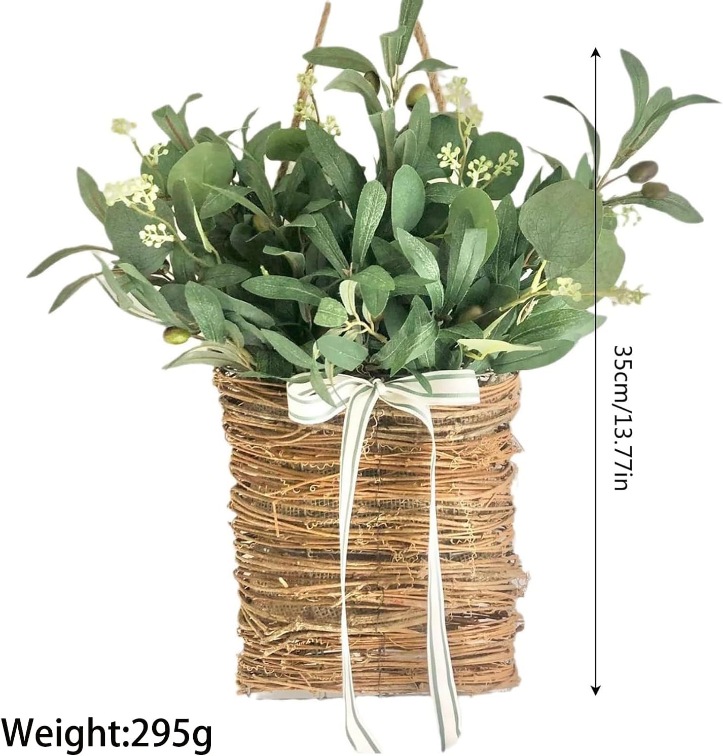 Lavender Artificial Flowers Basket Wreath for Front Door
