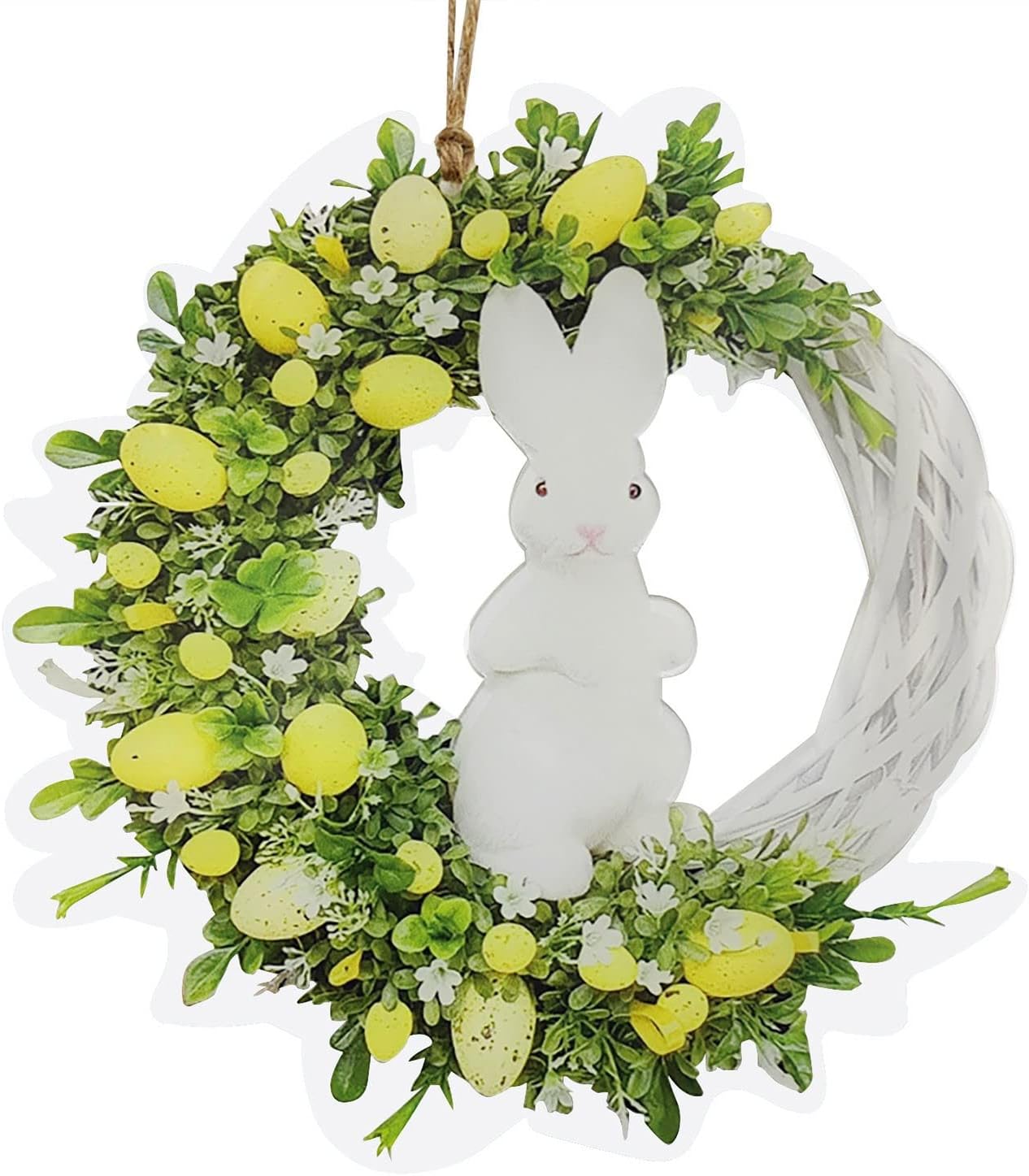 Easter Lily Cross Bowknot Door Wreath Decor