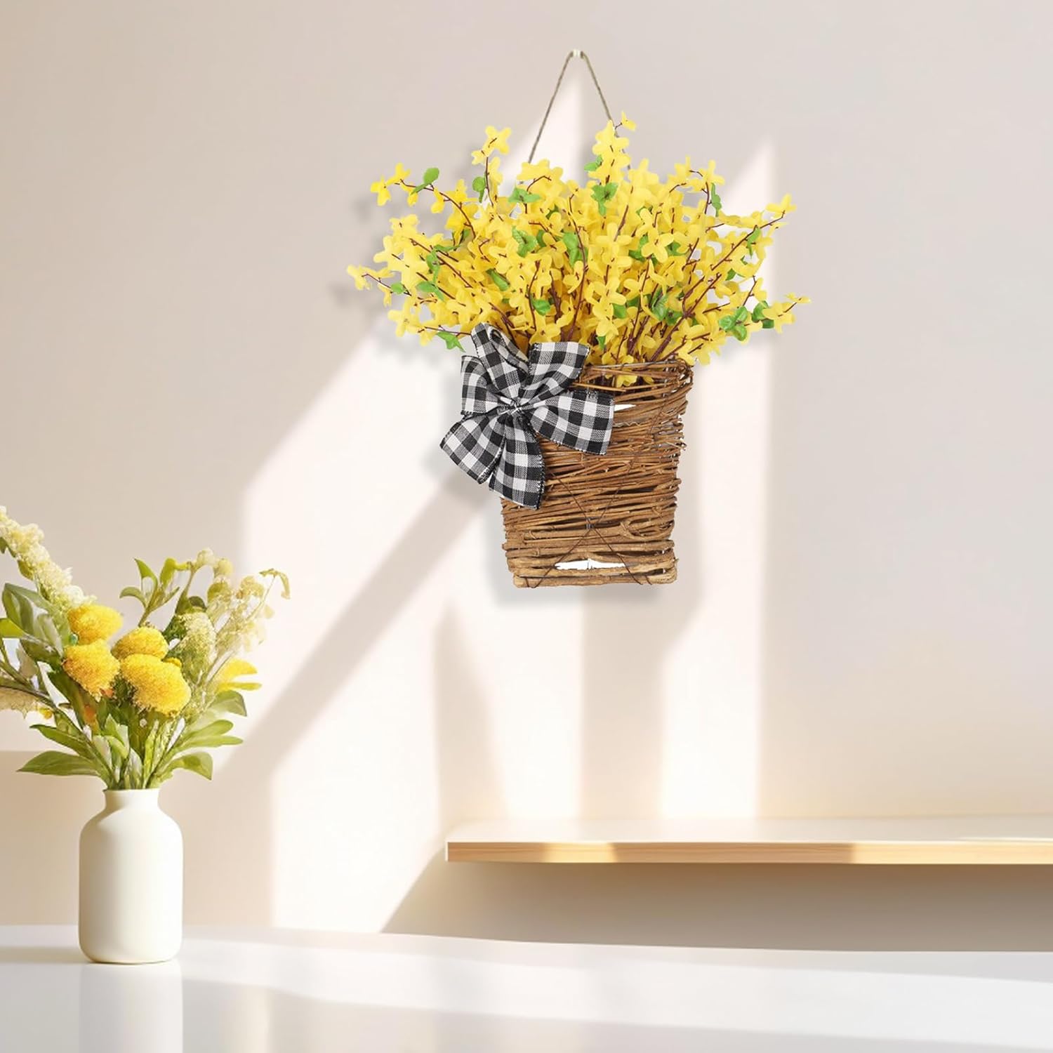 Door Hanger Basket Wreath 157 Inch Spring Decor