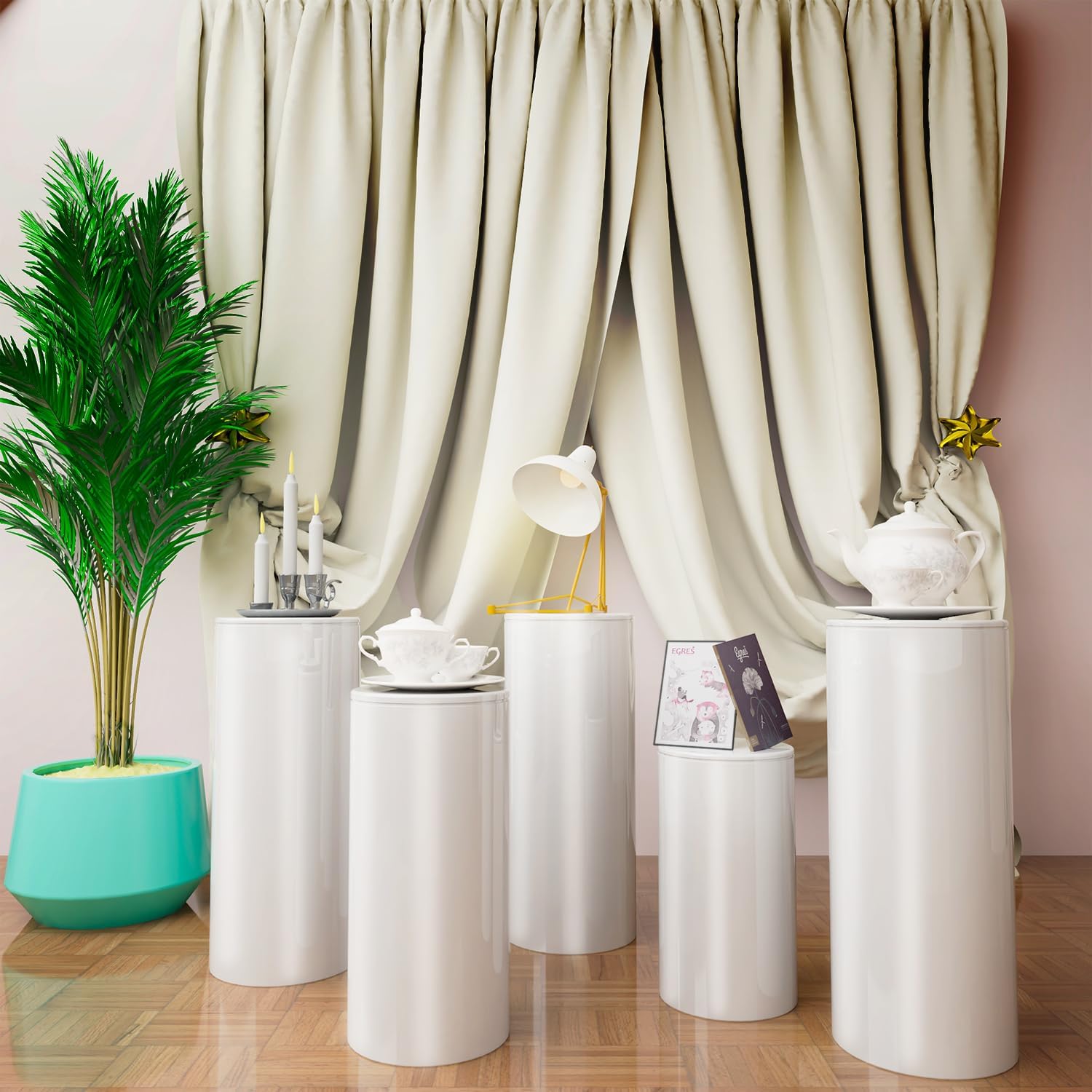Cylinder Stands for Party Decor 5 Piece Set