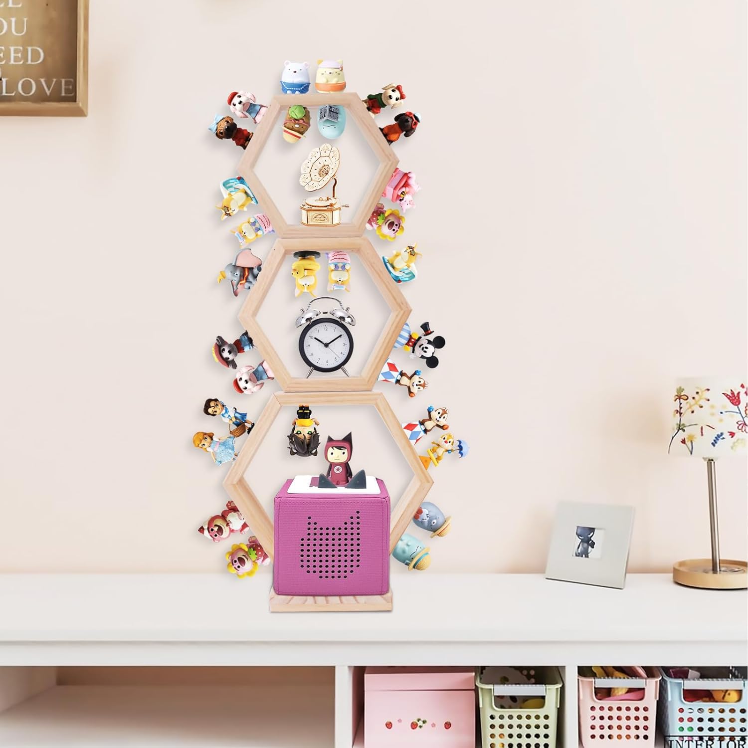 Hexagon Magnetic Wooden Tonie Shelf Set of 3