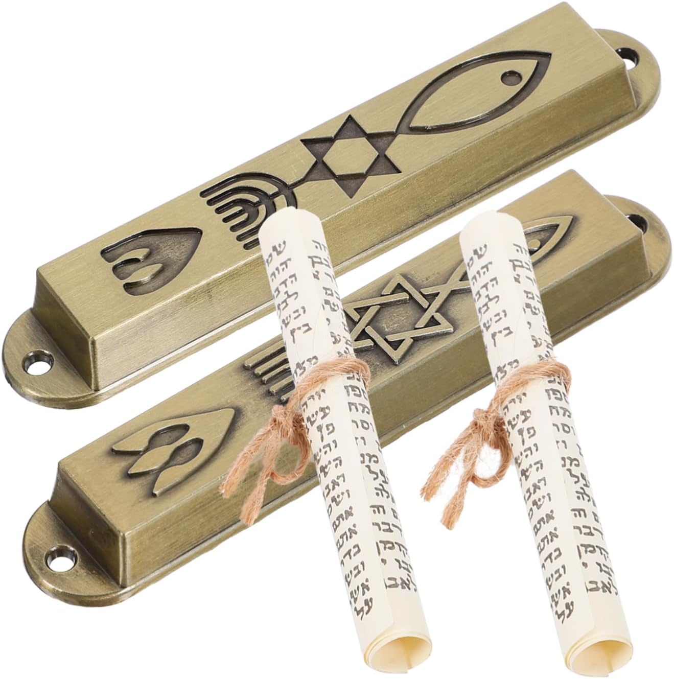 2pcs Retro Metal Mezuzah Decor Door Plaque
