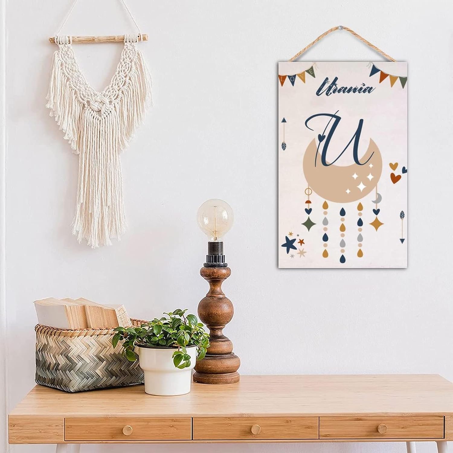 Custom Wood Last Name Sign Wooden Wedding Gift Initial Letter Monogram Decor