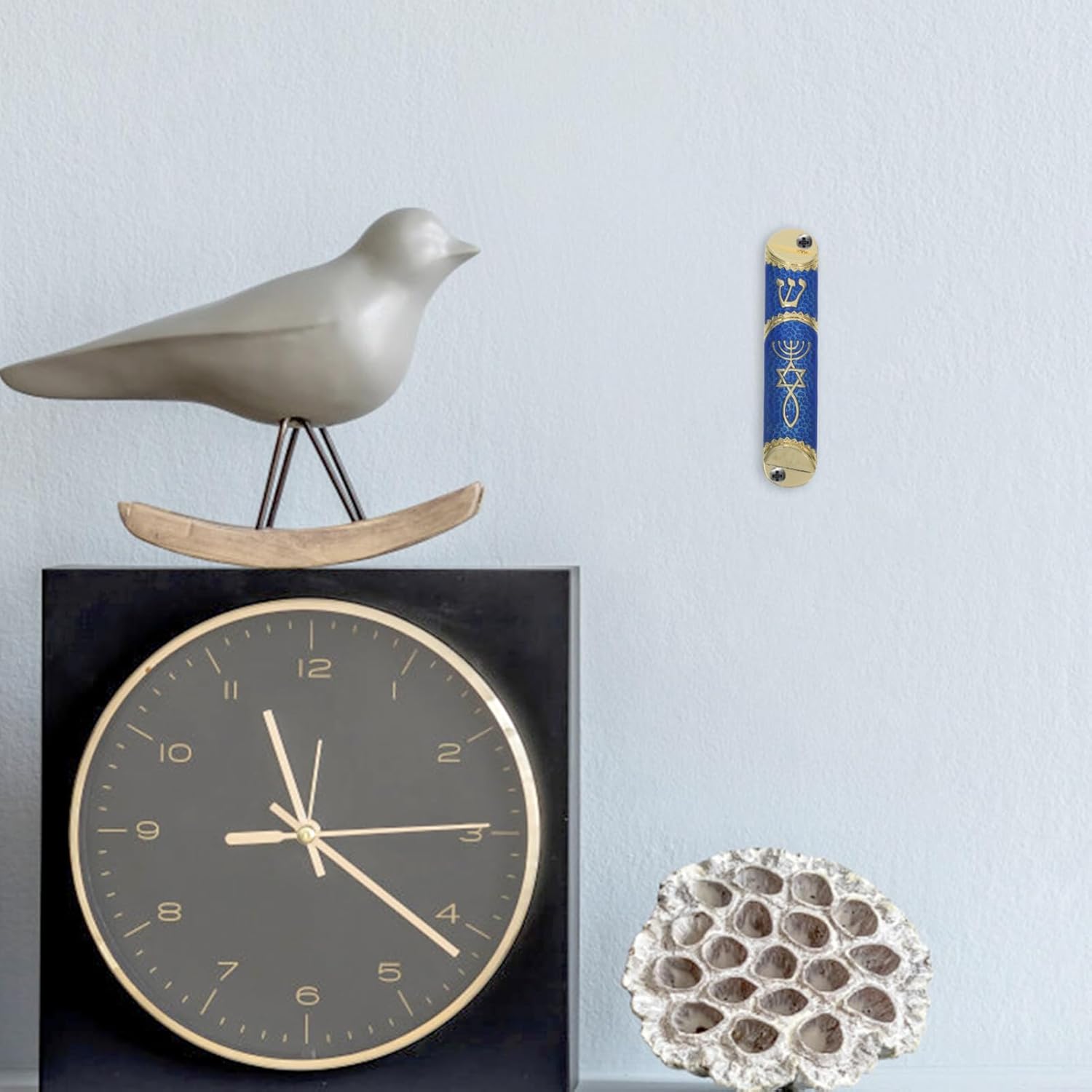 Cabilock Mezuzah Case Metal Door Religious Decor Small Size