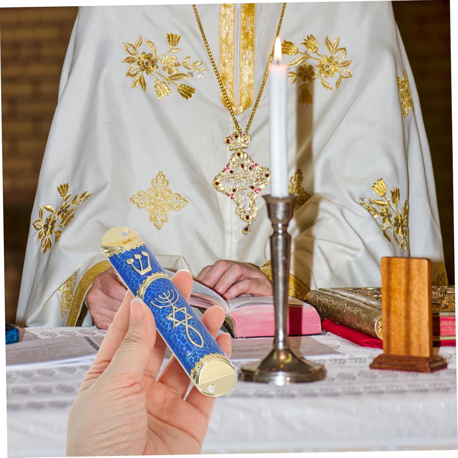 GLEAVI Classic Metal Mezuzah Door Decor Jewish Scroll Catholic Accent