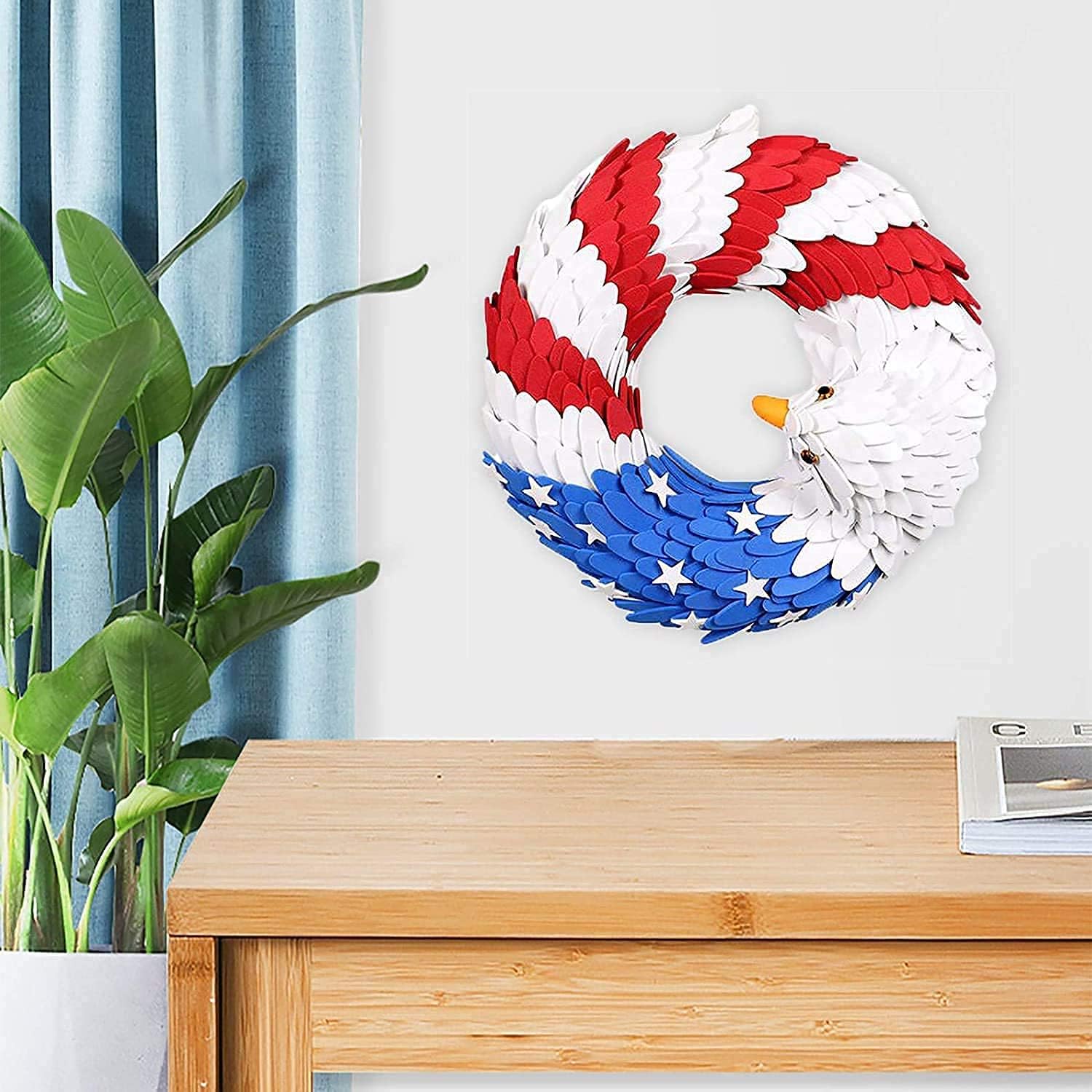 LoviHome American Eagle Patriotic Wreath for Home Decor