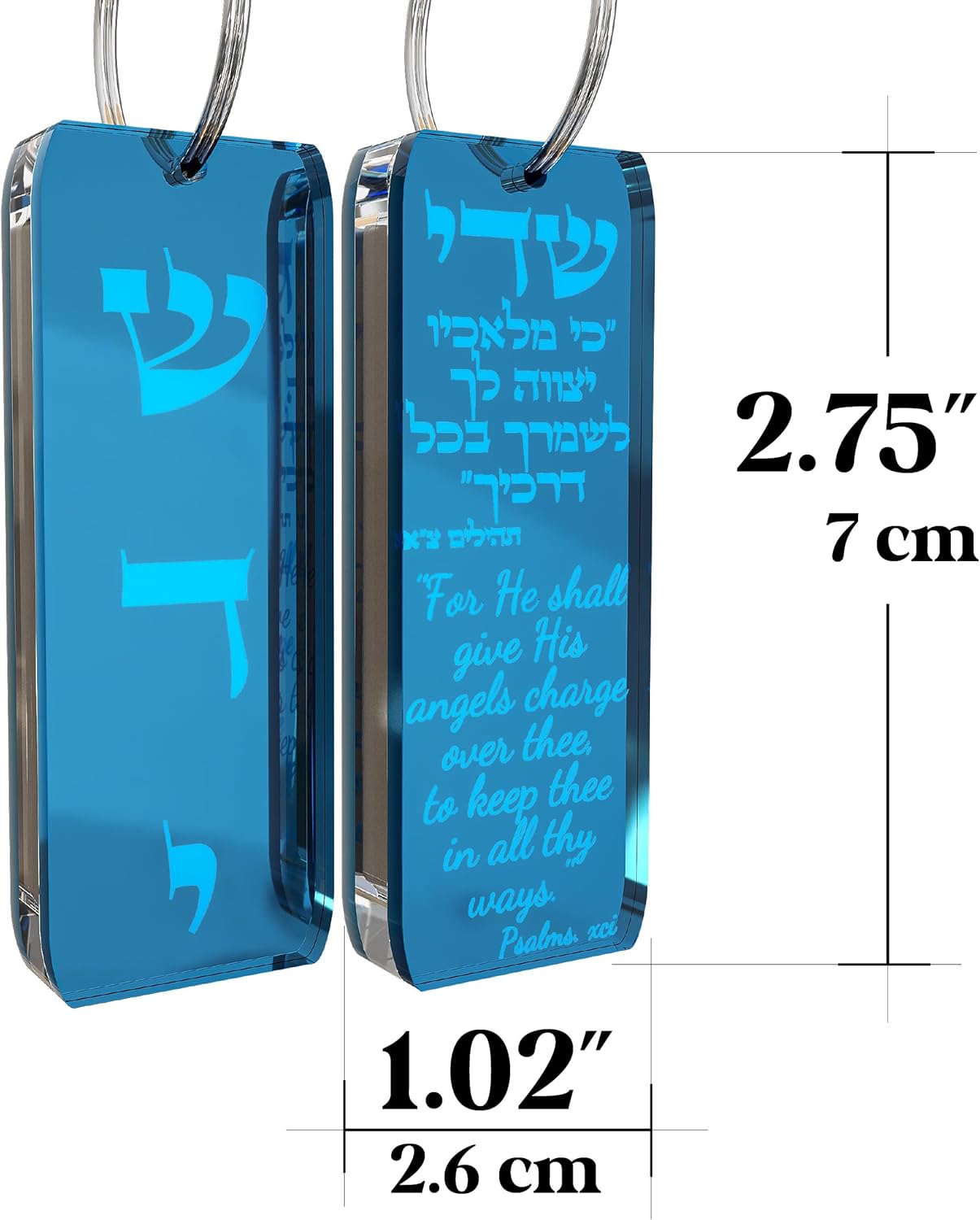 TYLDUM Mezuzah for Car with Scroll Sky Blue Mirror
