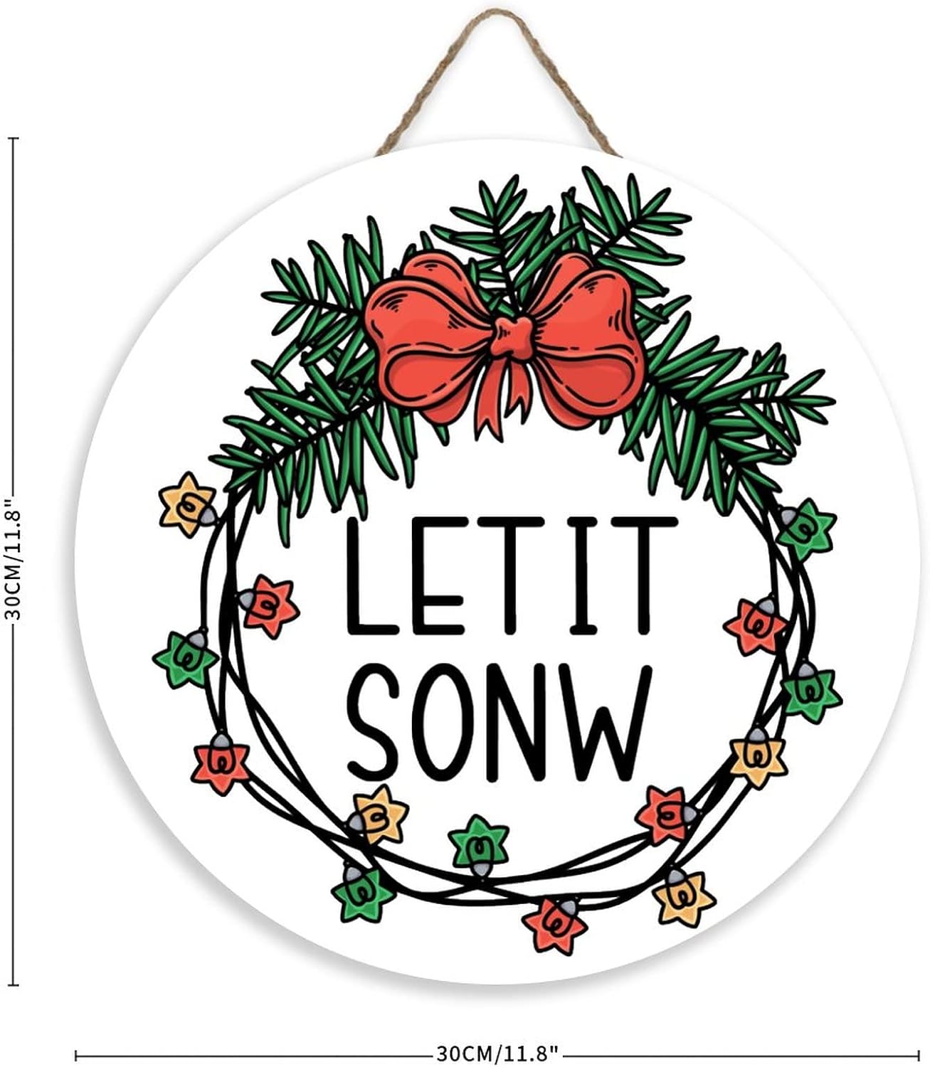 Mutilovely 12 Inch Christmas Welcome Sign for Front Door
