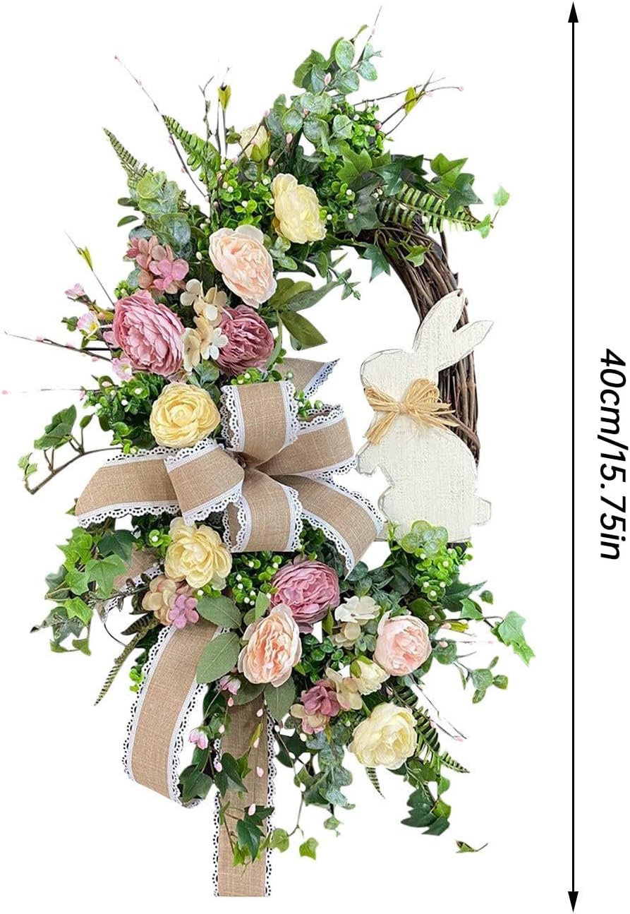 Cakina Easter Bunny Wreath Door Decor