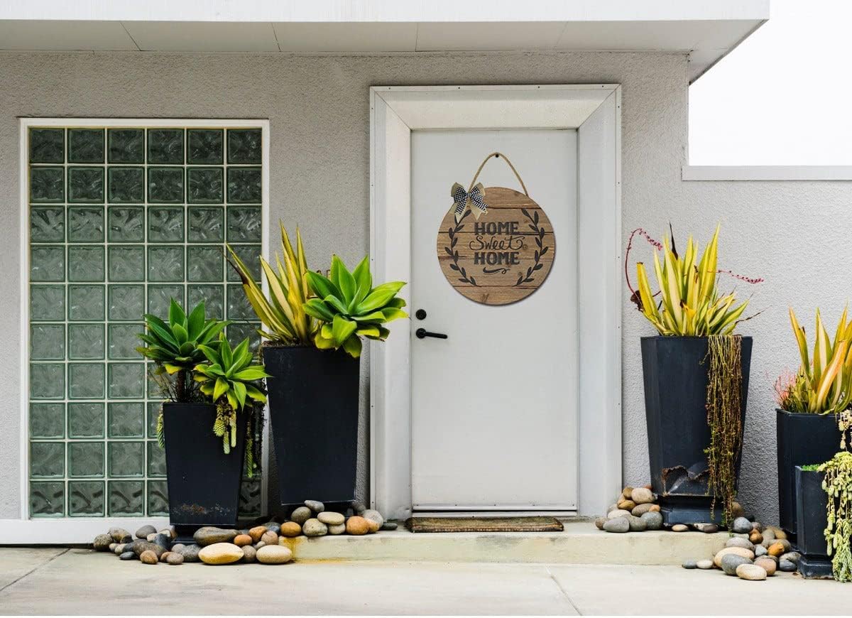 LERJIMUX Rustic Wooden Front Door Sign 11 Inches