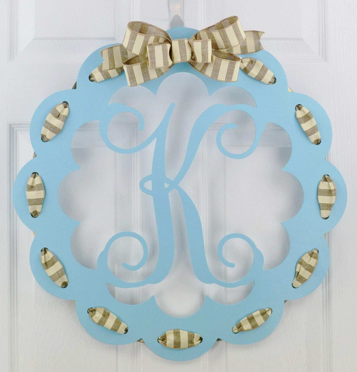 Spring Everyday Monogram Door Wreath - Lots of Colors Available