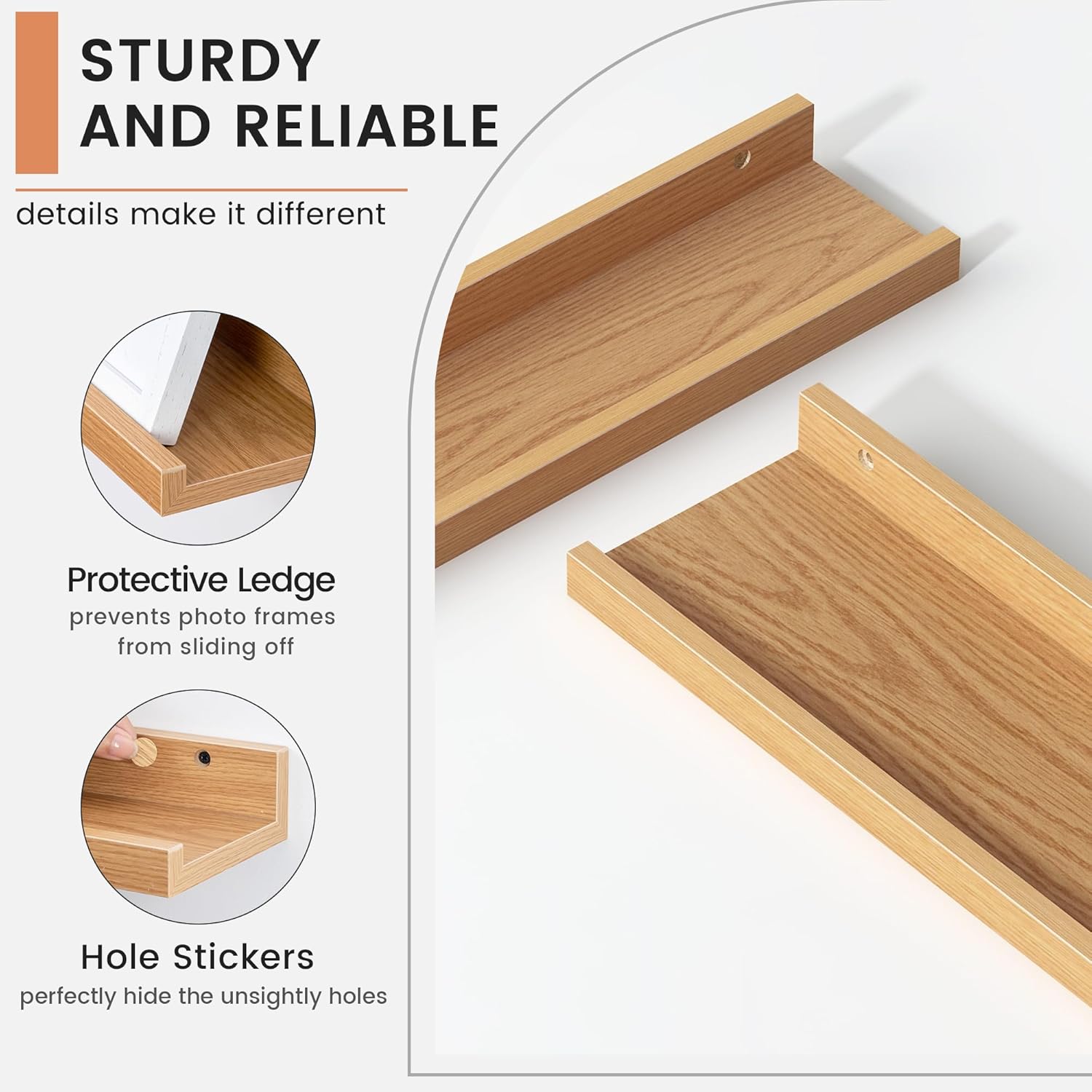 FLYJOE 4-Tier Floating Shelf Set for Wall