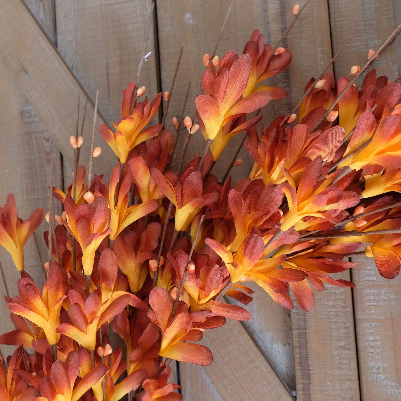 Bibelot 20 Inch Artificial Forsythia Wreath Orange