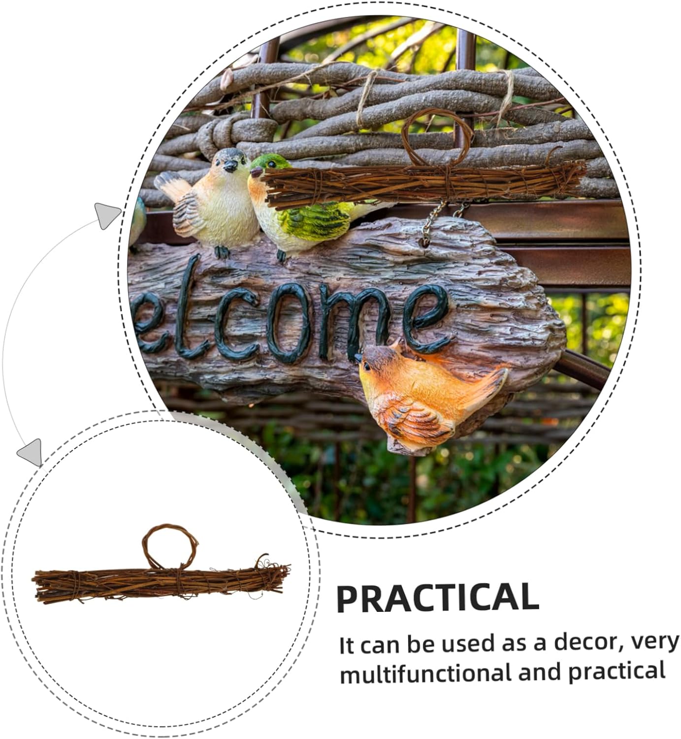 Yardwe Rattan Wreath Hoop Frame for DIY Crafts and Home Decor