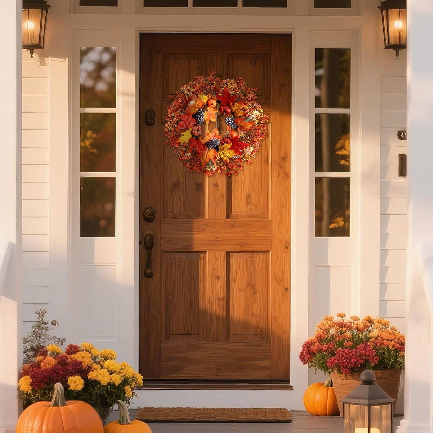 22 Inch Fall Wreath for Front Door